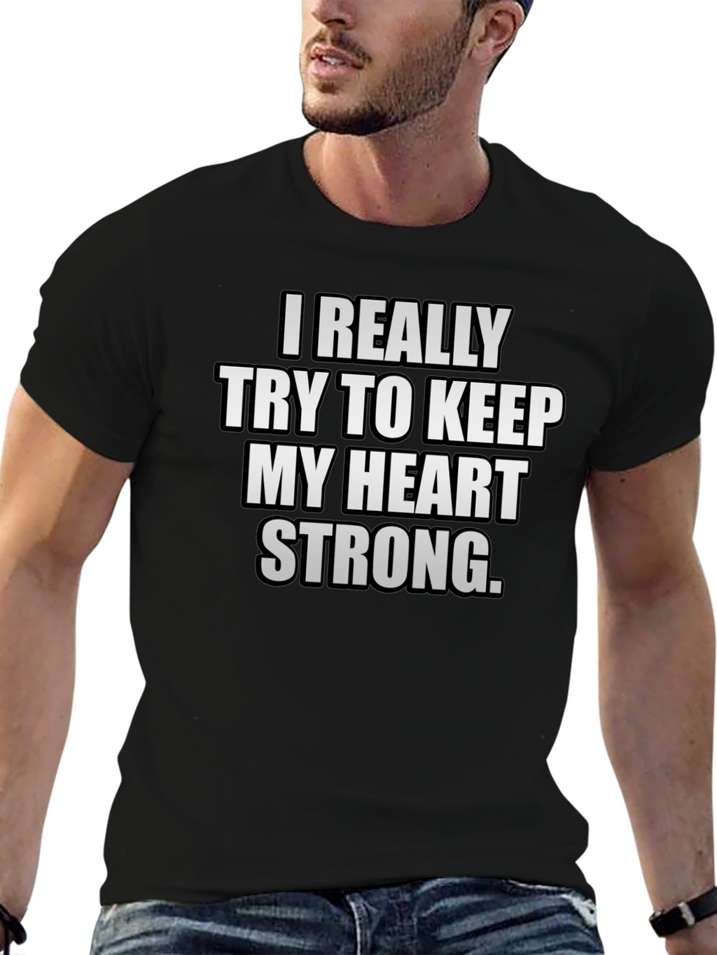 Heart Strong Graphic T-Shirt - Black
