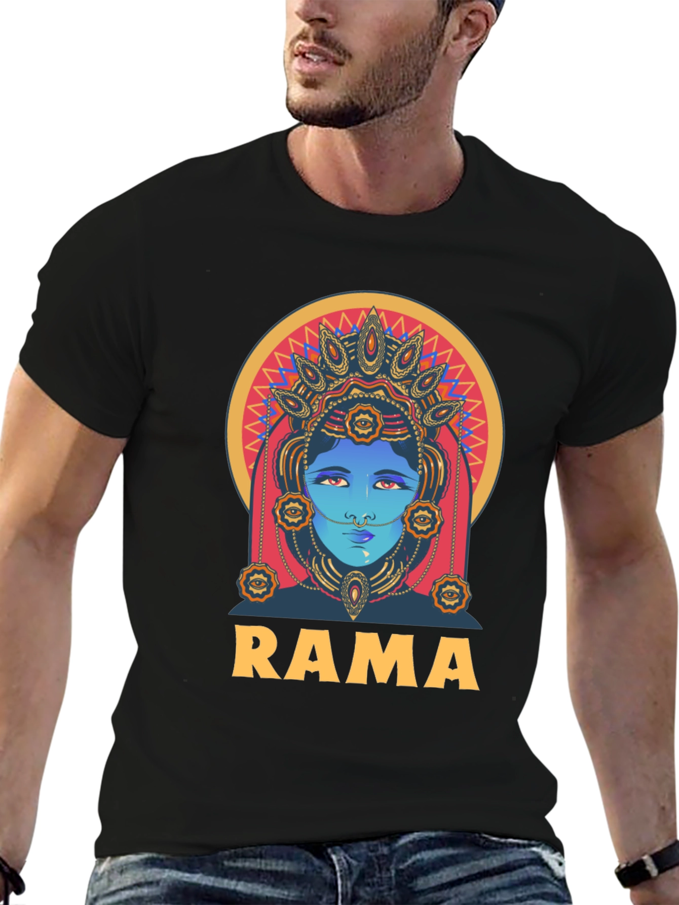 Rama Graphic Tee - Artistic Indian Design