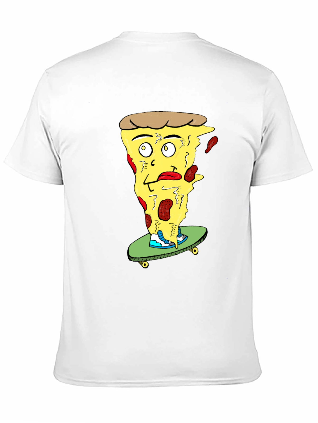 Pizza Skateboard T-Shirt - Quirky Graphic Tee