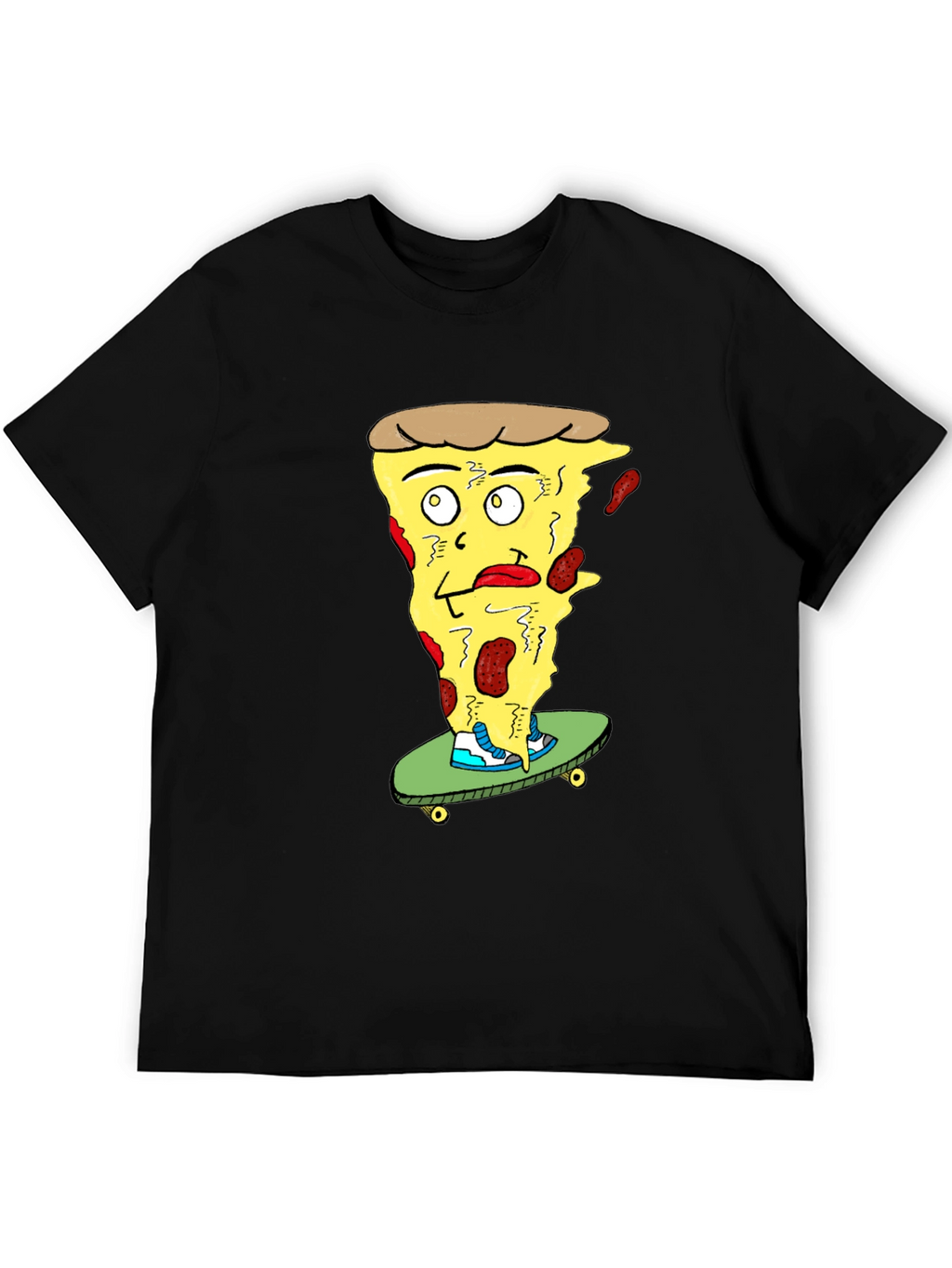 Pizza Skateboard T-Shirt - Quirky Graphic Tee