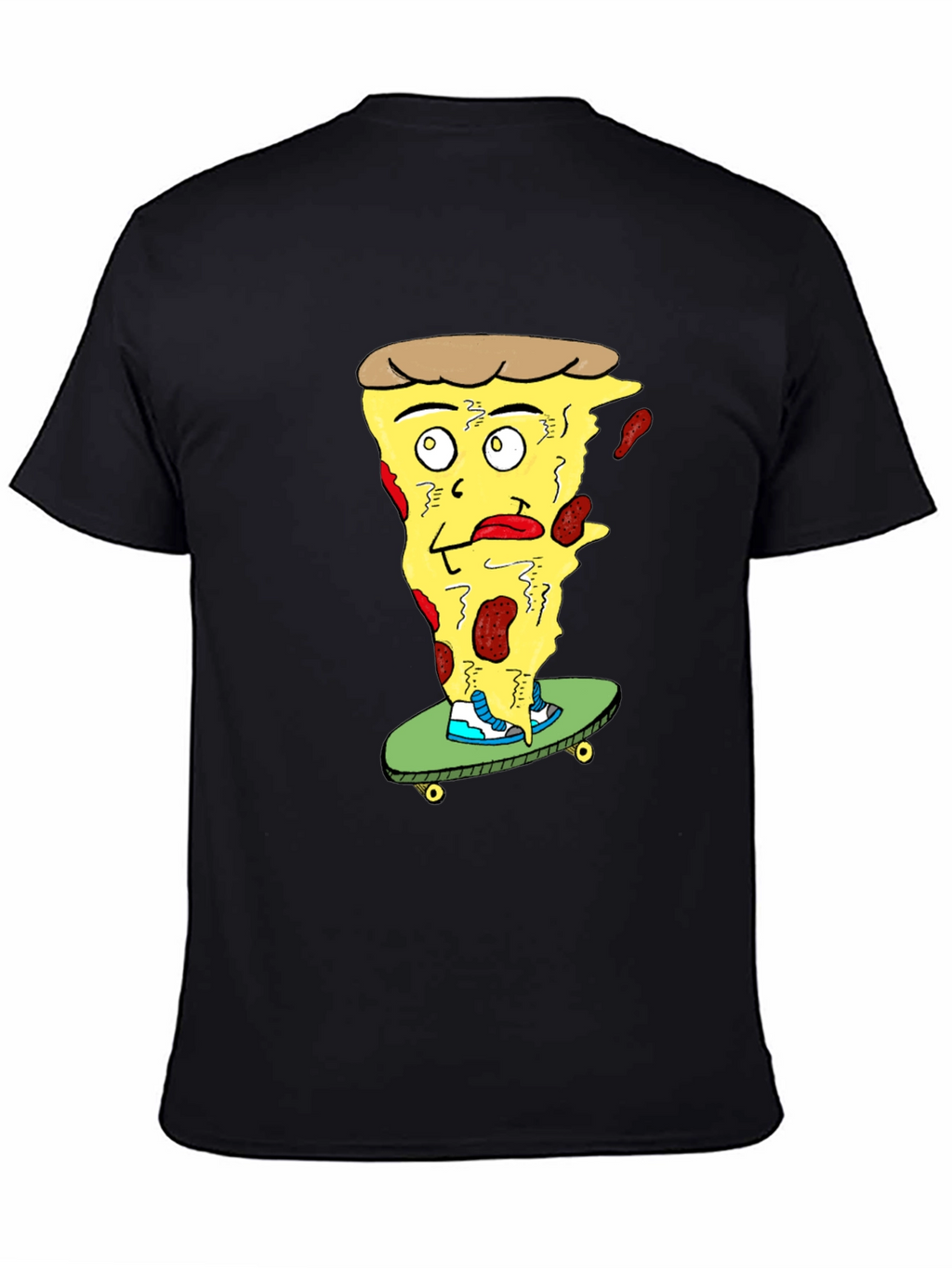 Pizza Skateboard T-Shirt - Quirky Graphic Tee