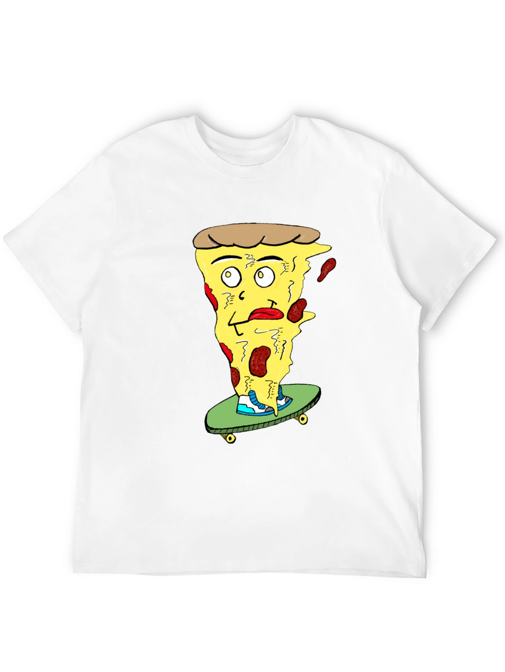 Pizza Skateboard T-Shirt - Quirky Graphic Tee