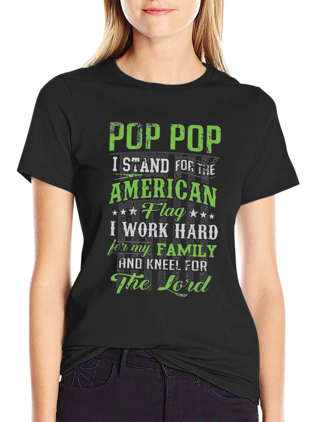 Pop Pop American Flag Graphic Tee