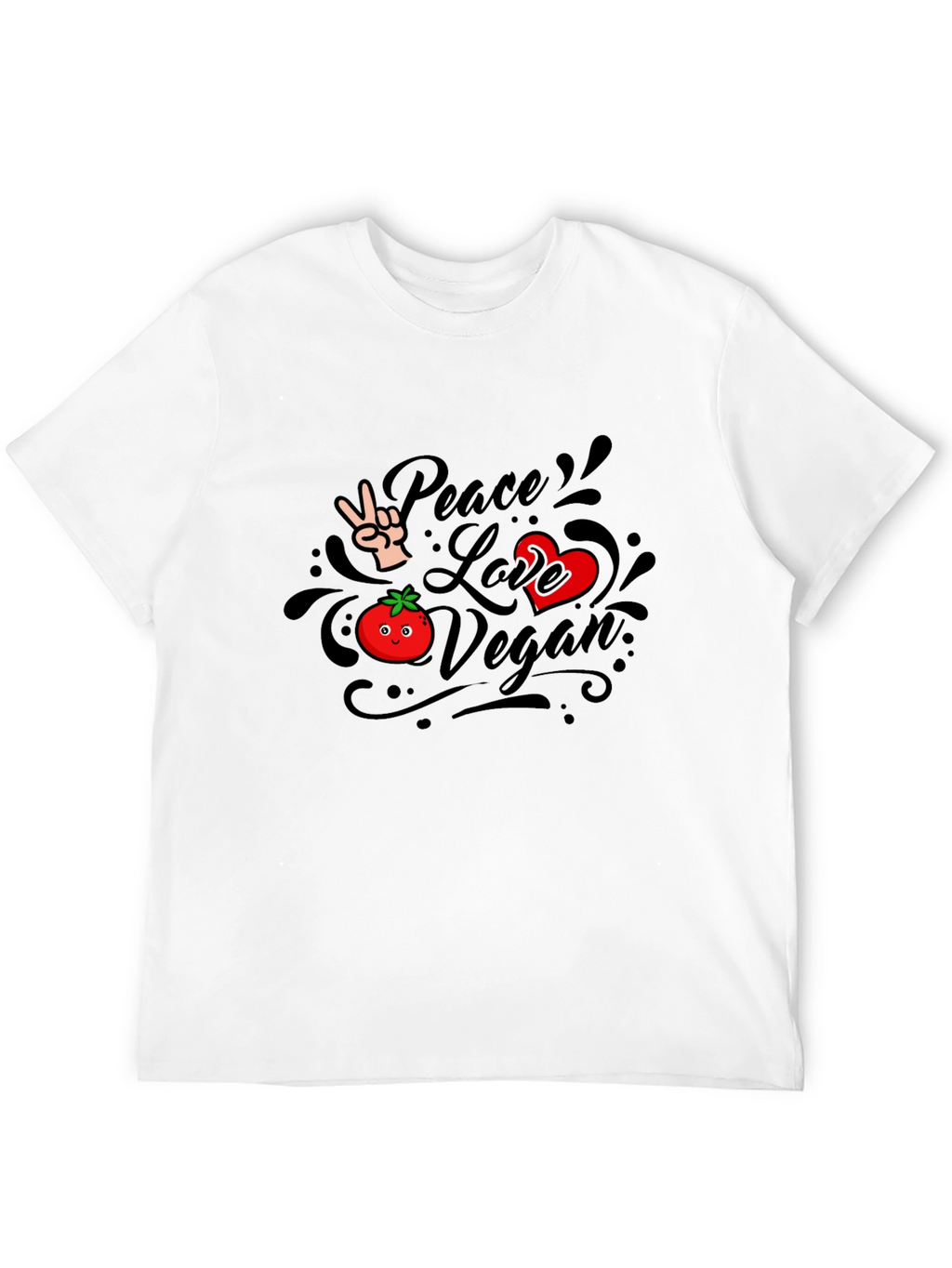 Vegan Peace Love Graphic T-Shirt