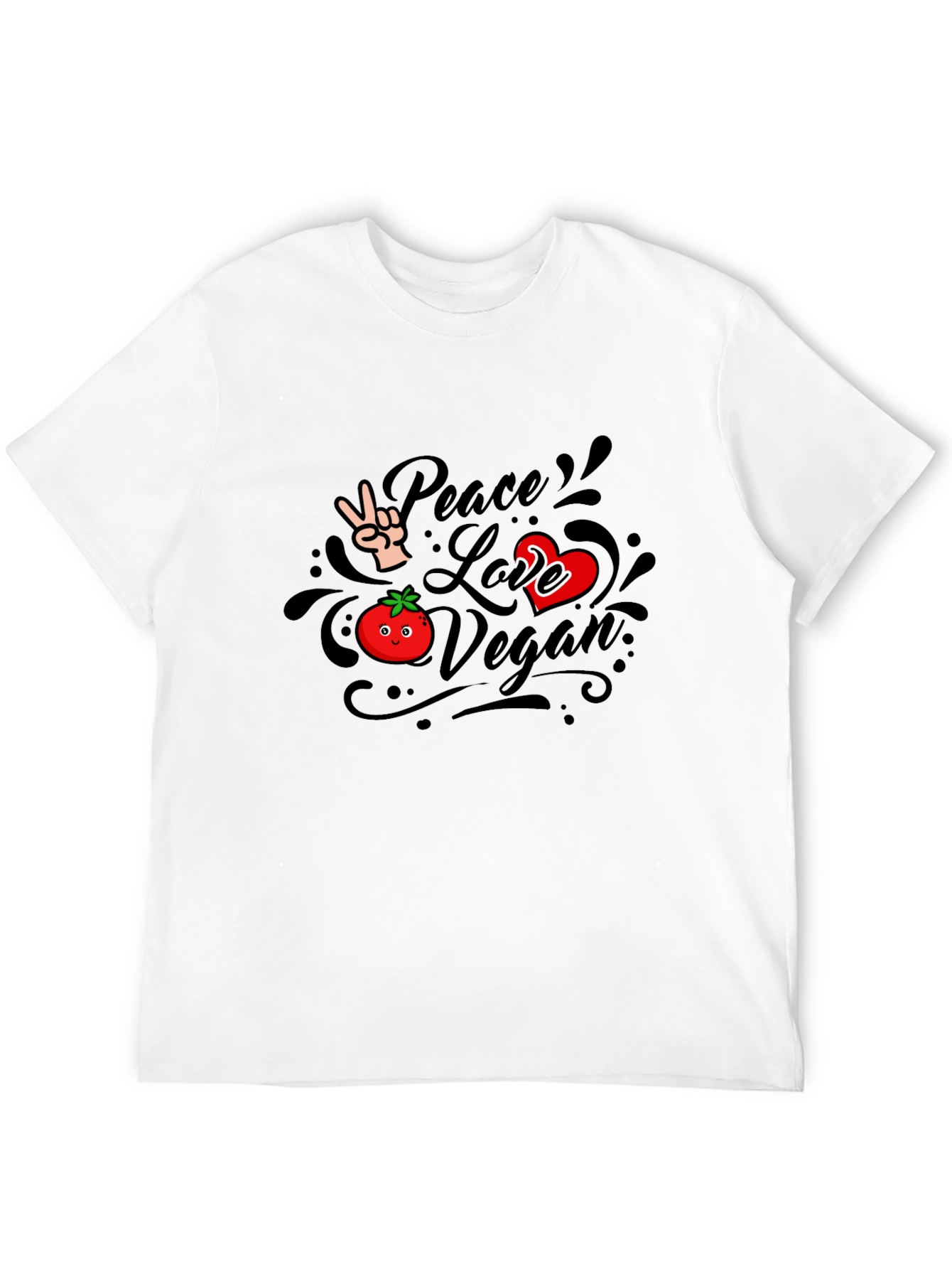 Vegan Peace Love Graphic T-Shirt