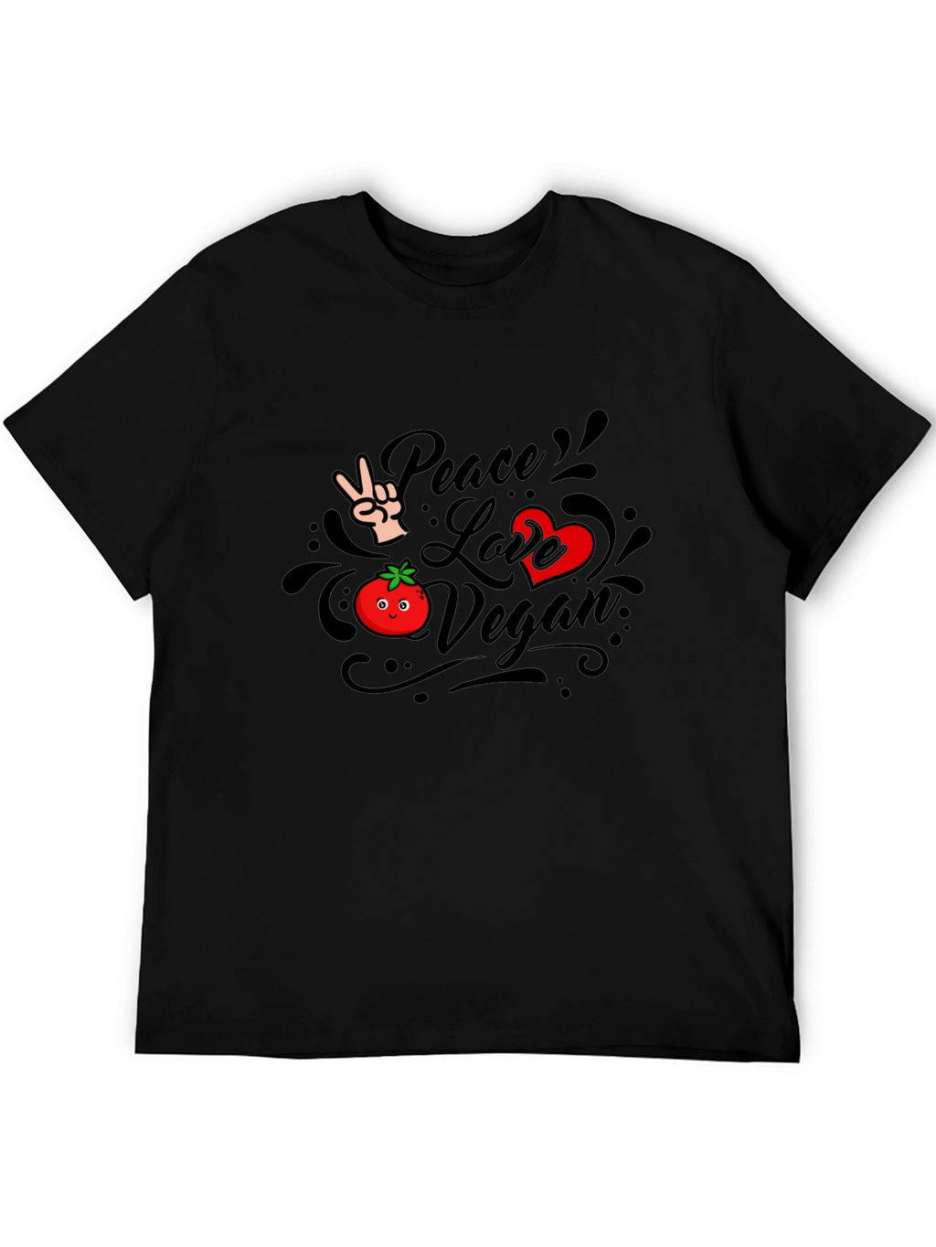 Vegan Peace Love Graphic T-Shirt