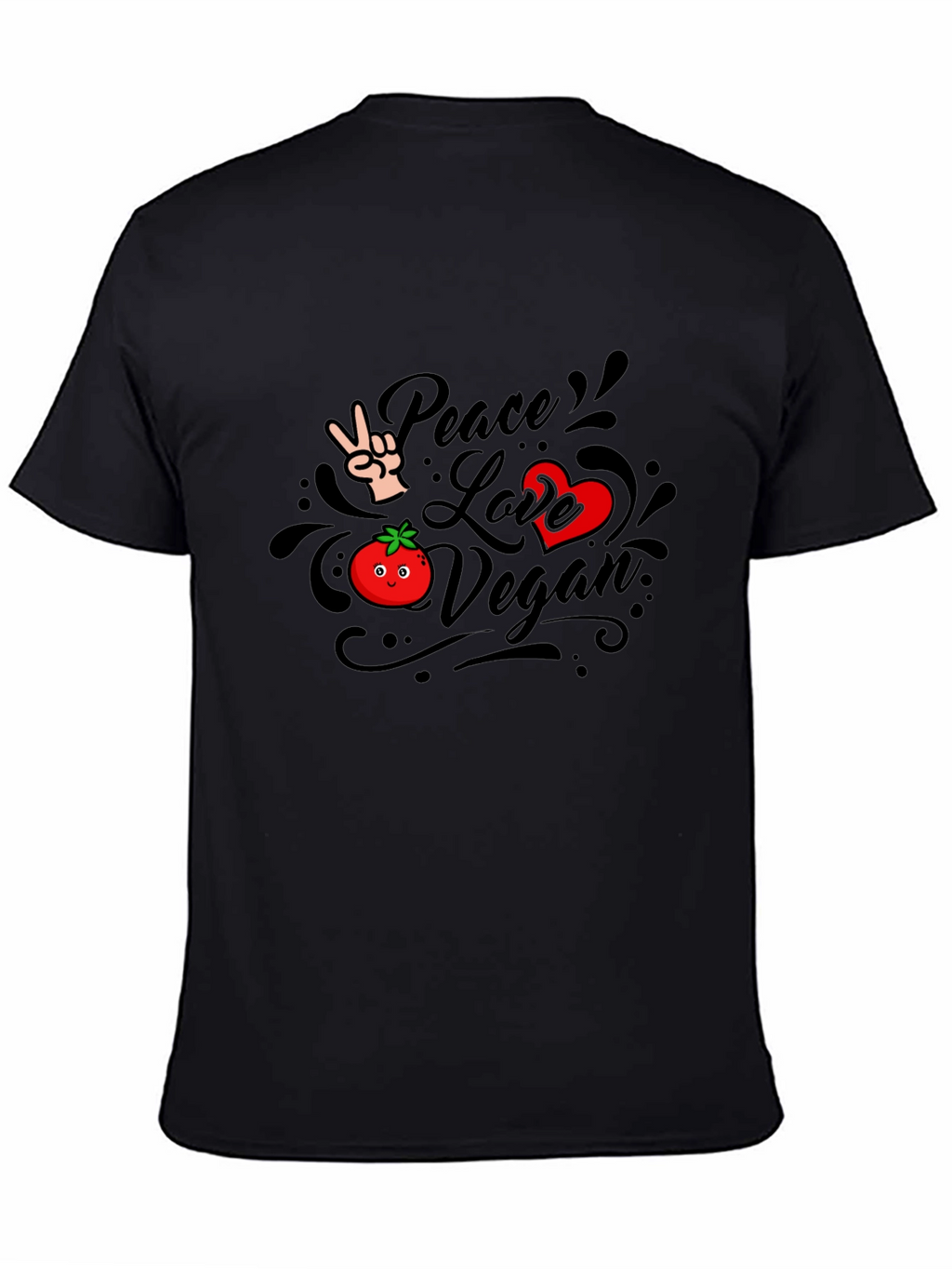 Vegan Peace Love Graphic T-Shirt