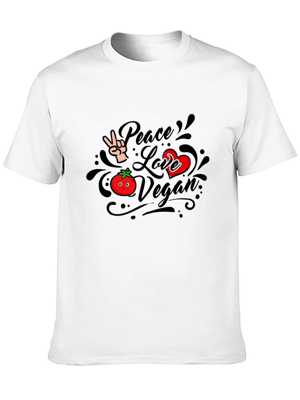 Vegan Peace Love Graphic T-Shirt