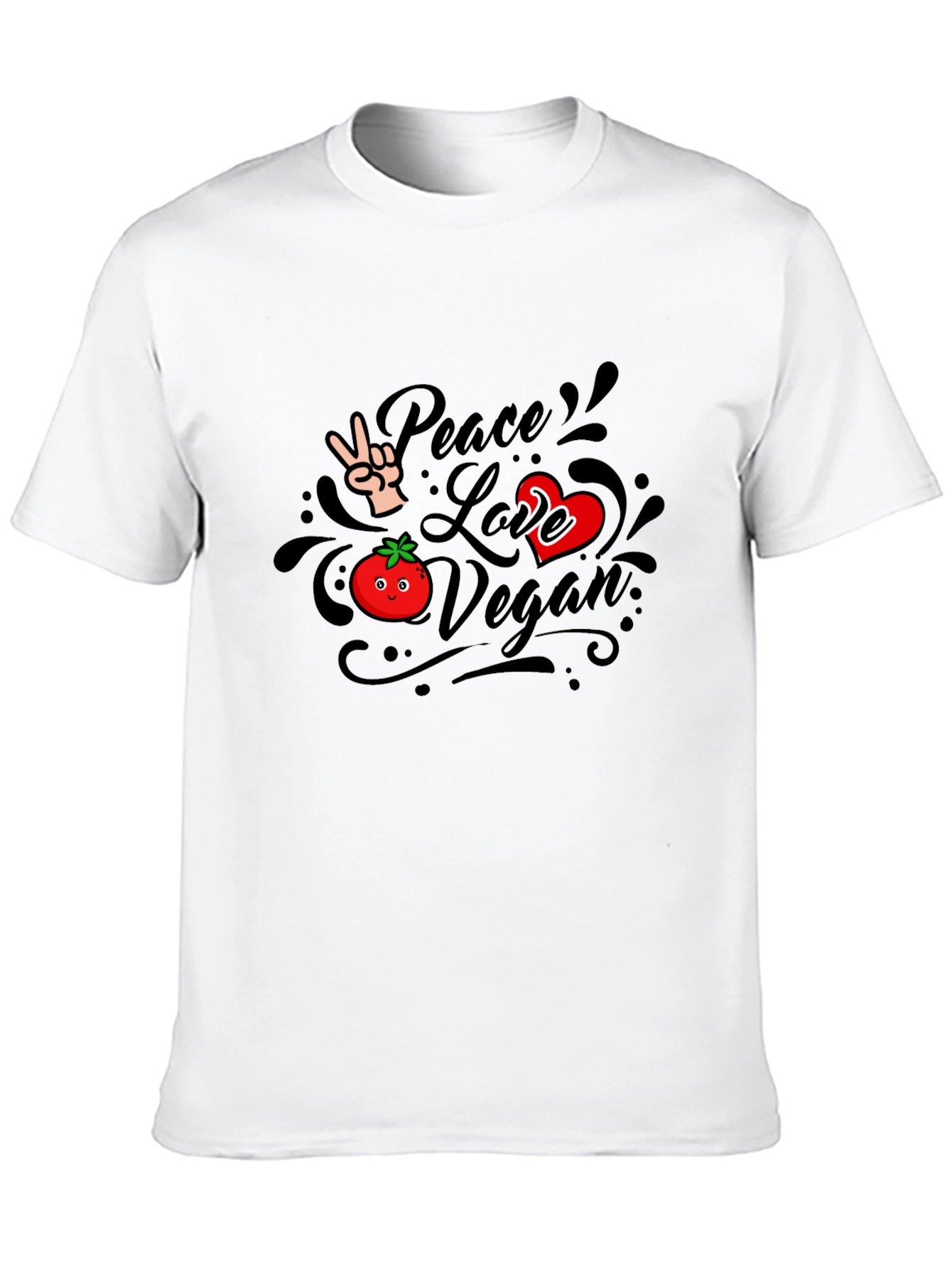 Vegan Peace Love Graphic T-Shirt
