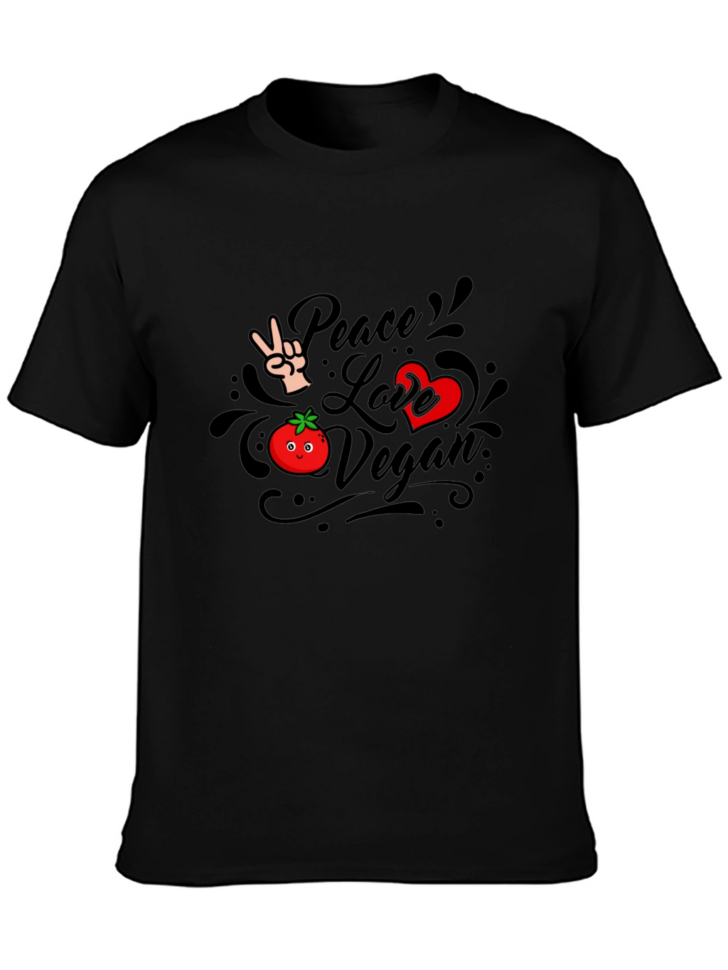 Vegan Peace Love Graphic T-Shirt