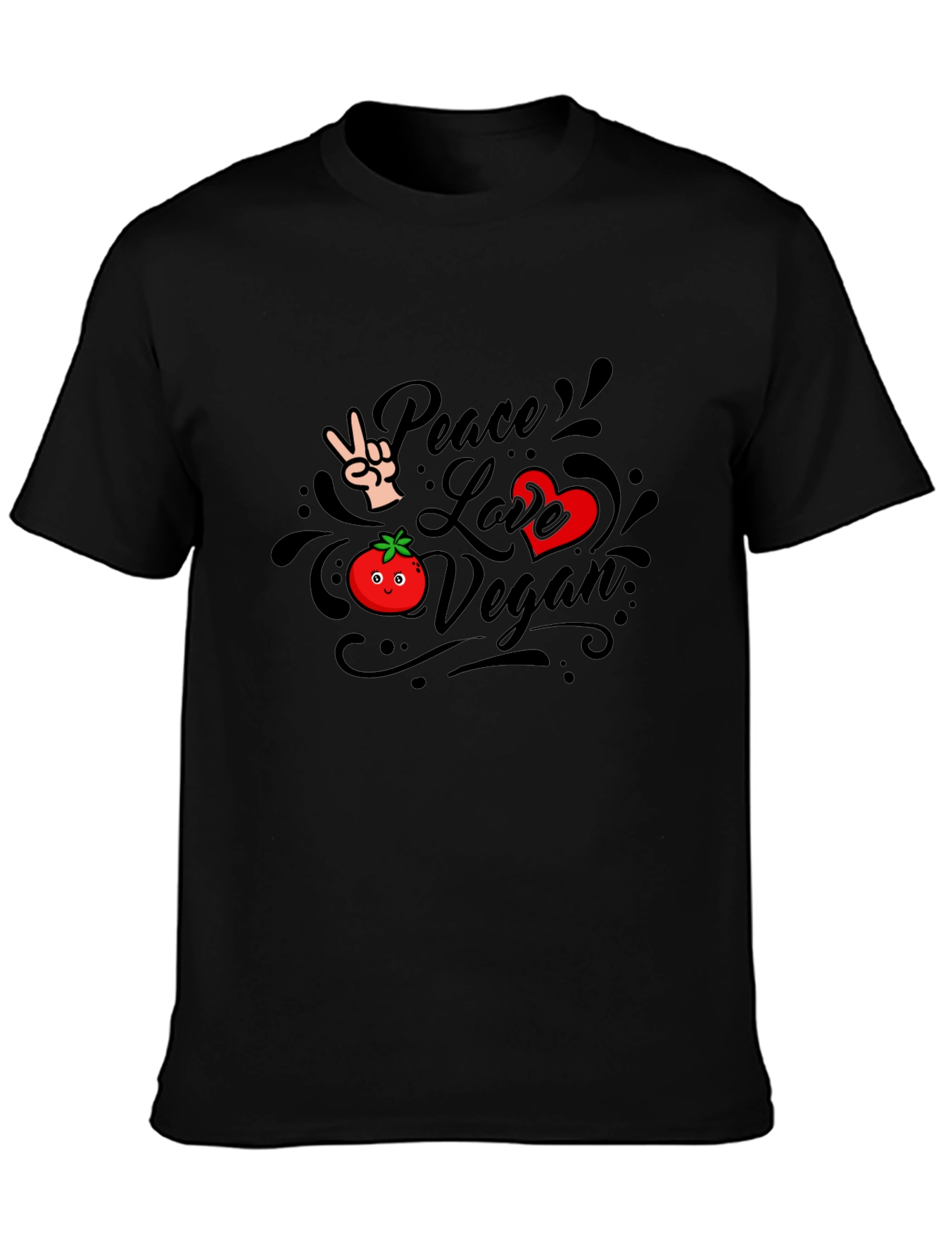Vegan Peace Love Graphic T-Shirt