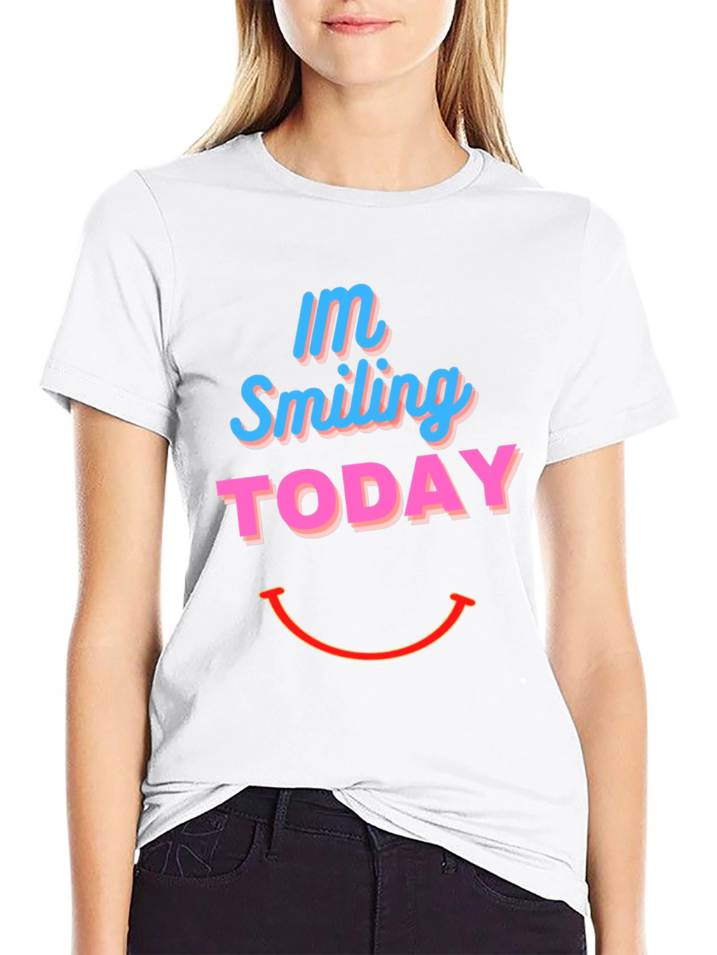 Smiling Today Graphic Print Black T-Shirt