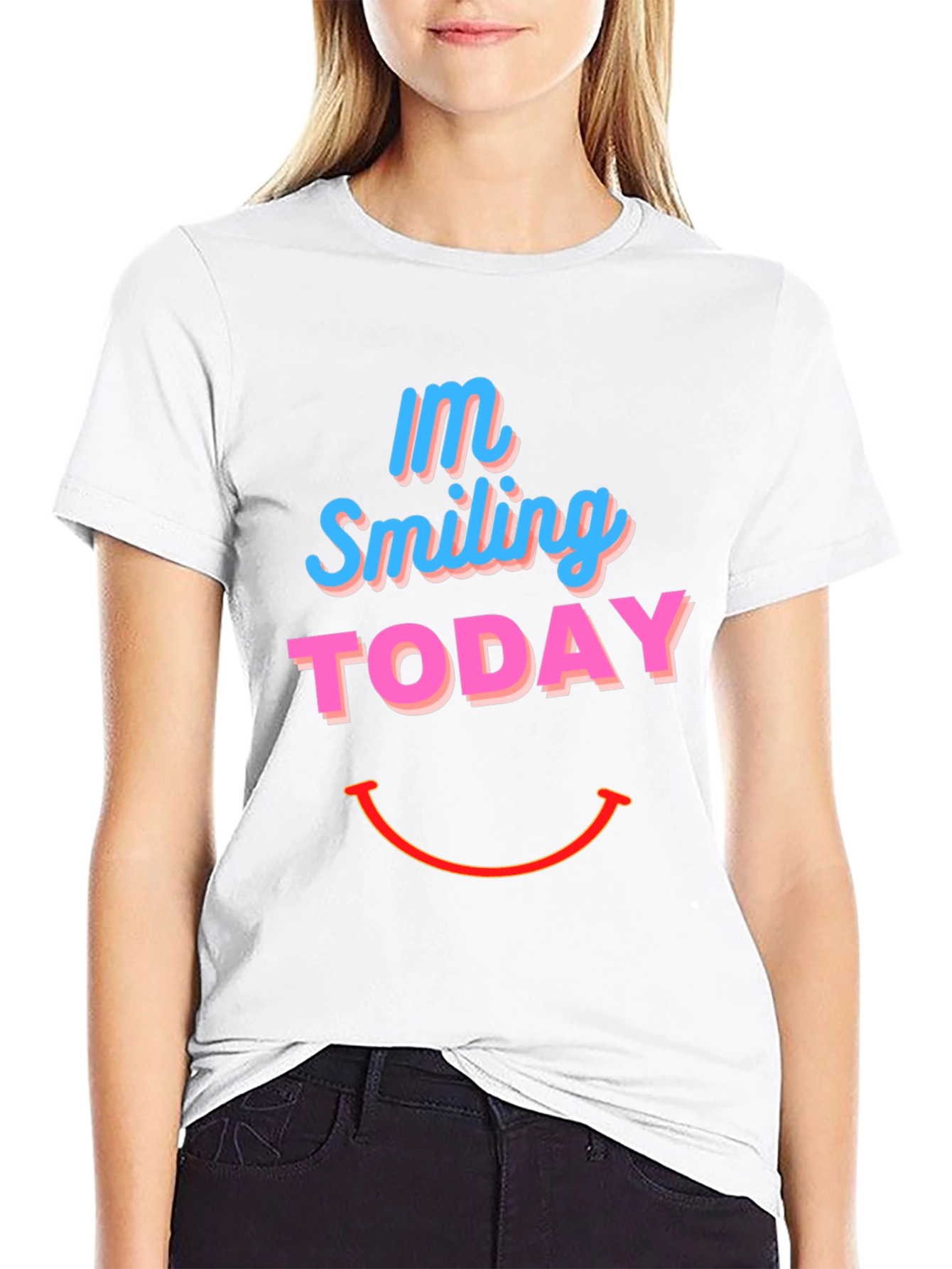 Smiling Today Graphic Print Black T-Shirt