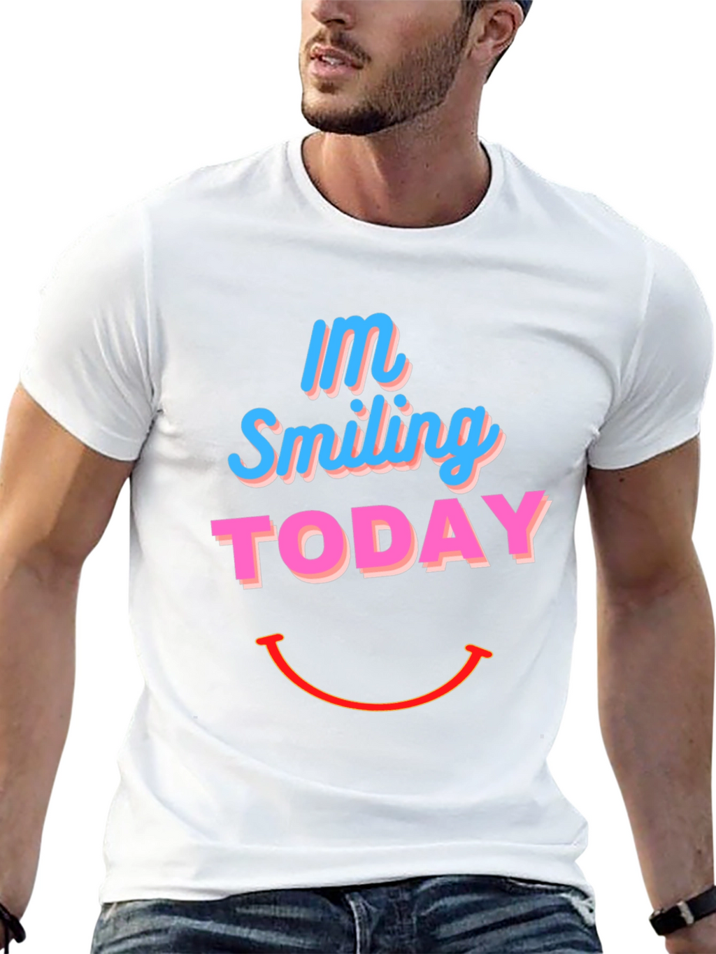 Smiling Today Graphic Print Black T-Shirt