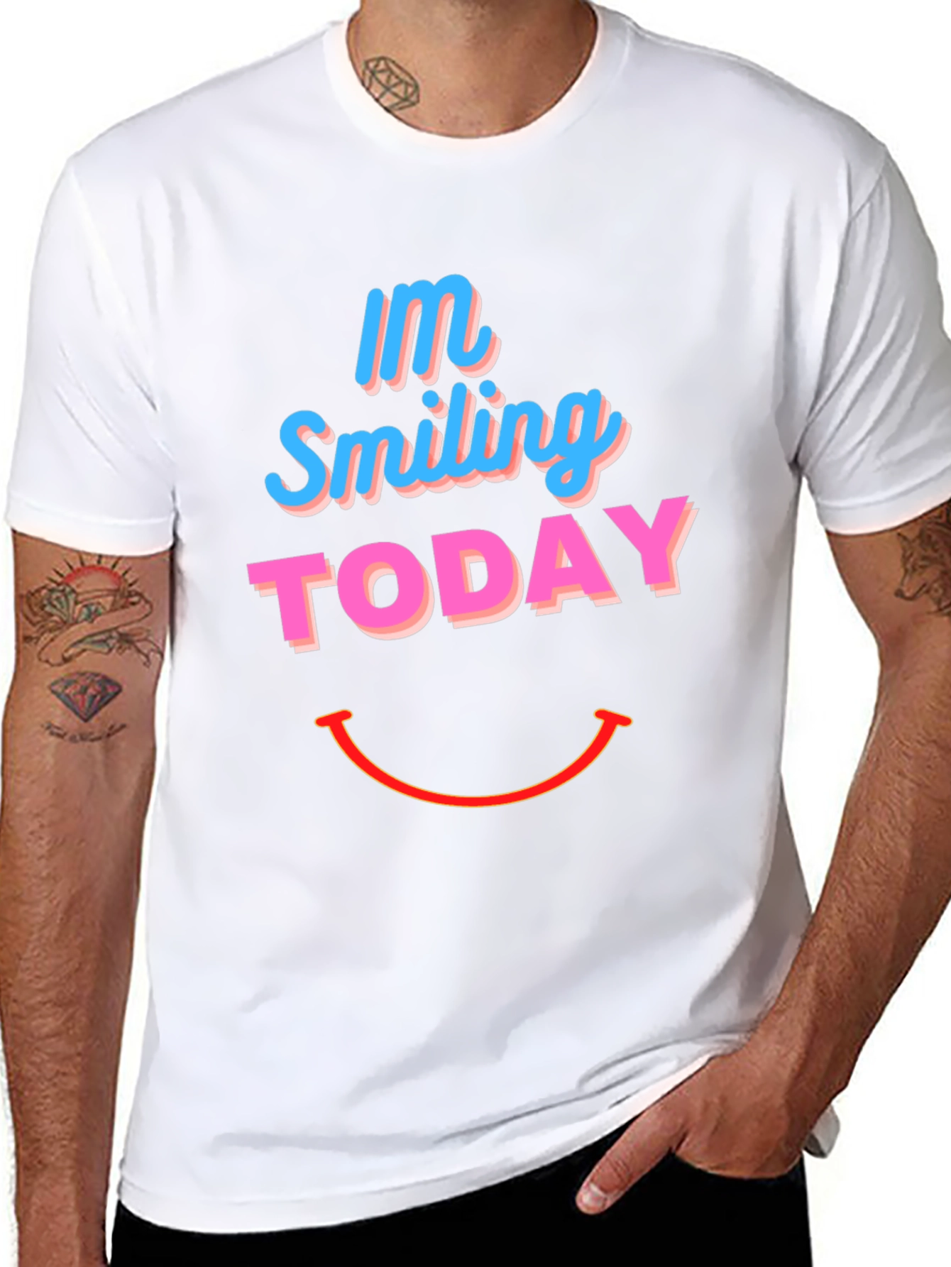 Smiling Today Graphic Print Black T-Shirt