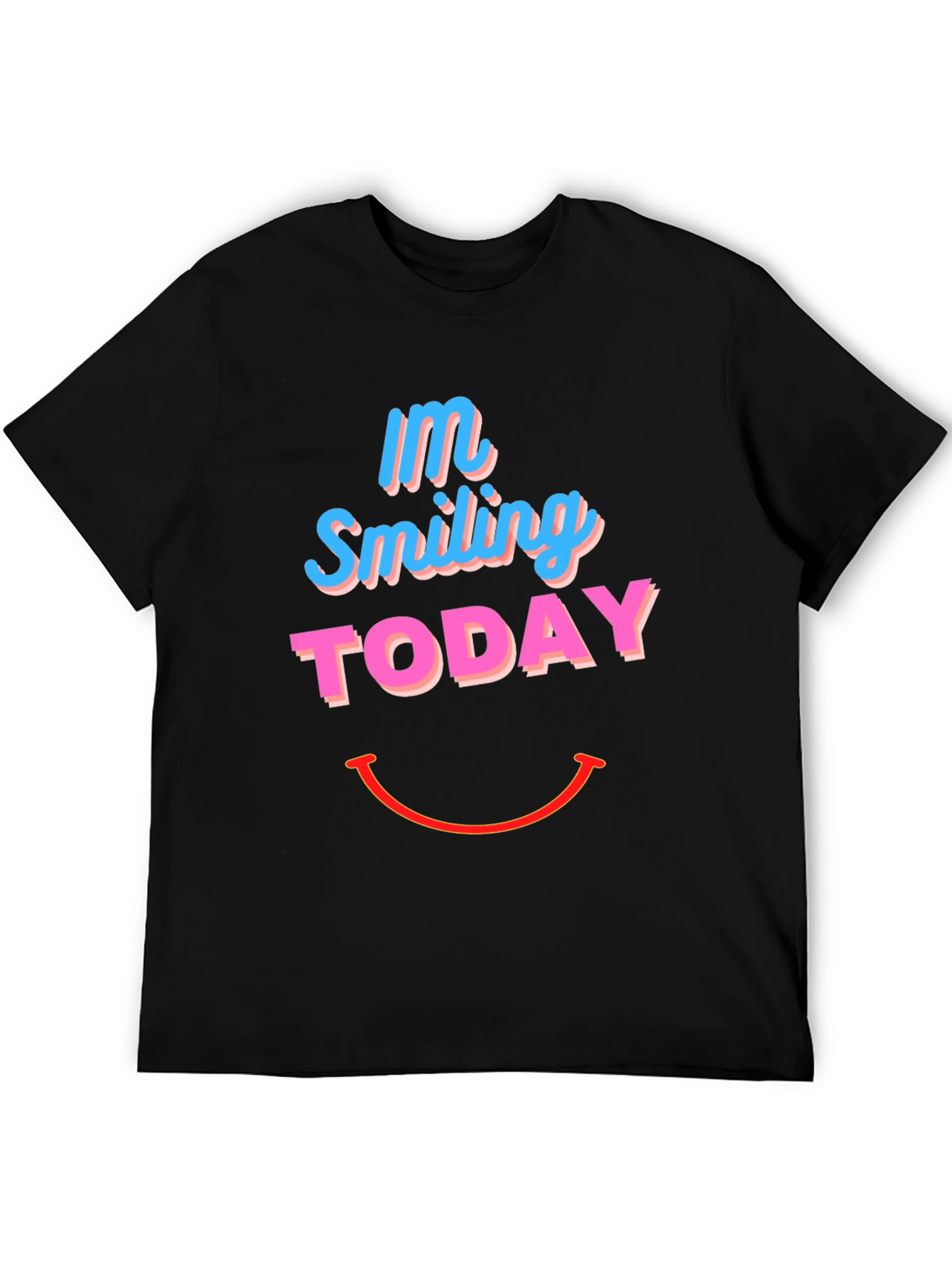 Smiling Today Graphic Print Black T-Shirt