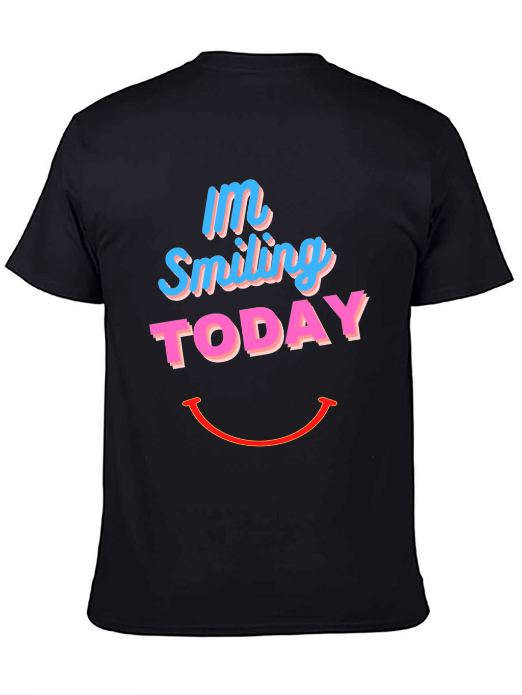 Smiling Today Graphic Print Black T-Shirt