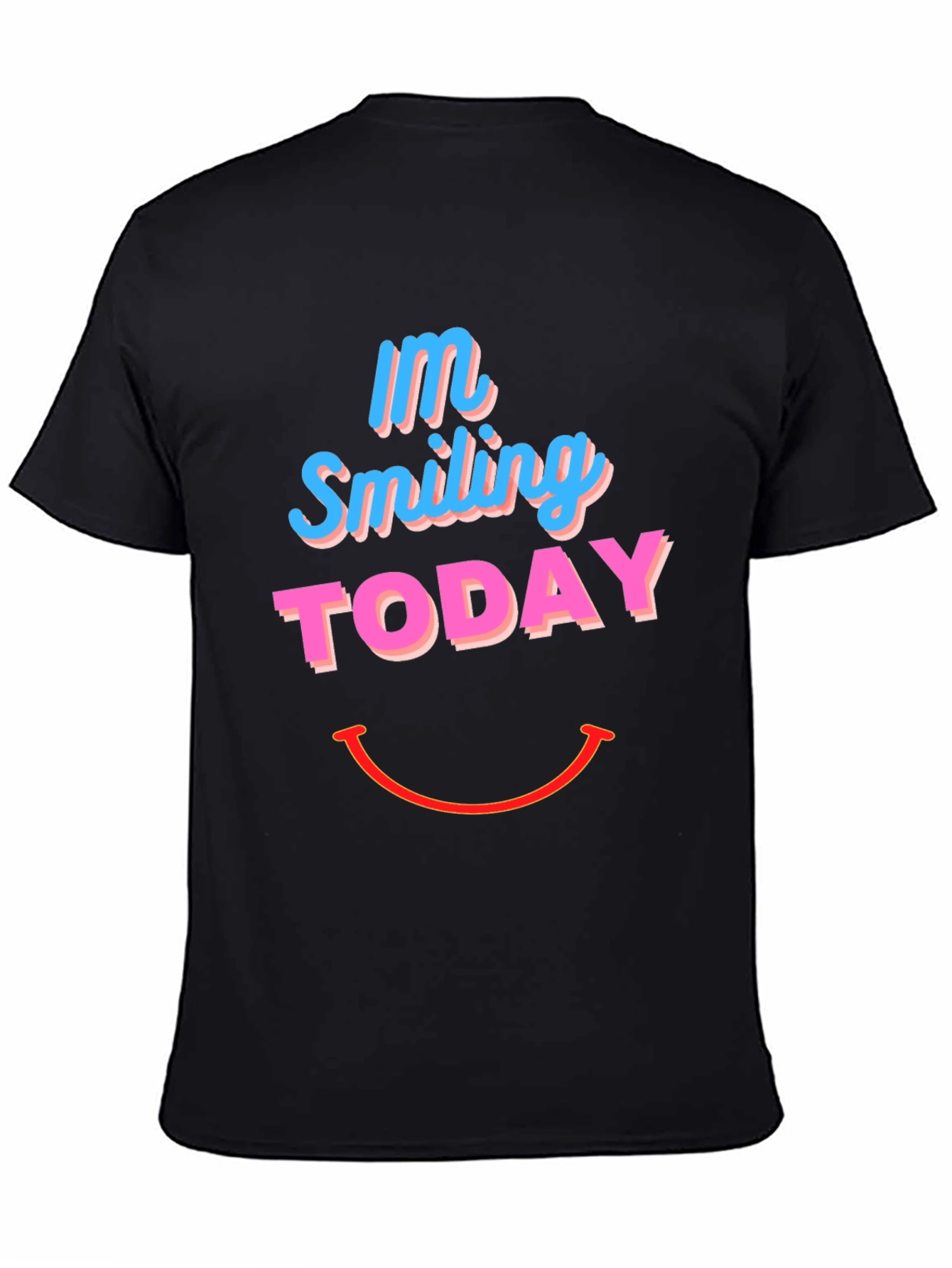 Smiling Today Graphic Print Black T-Shirt