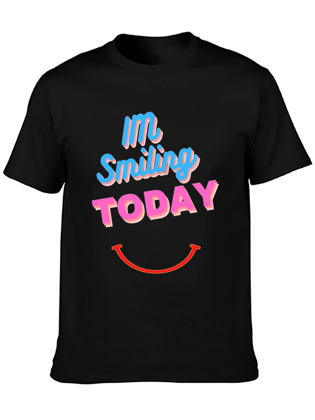 Smiling Today Graphic Print Black T-Shirt