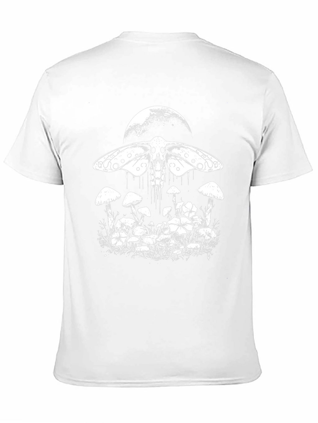 Moth Skull Graphic Tee - Moon & Mushroom Design