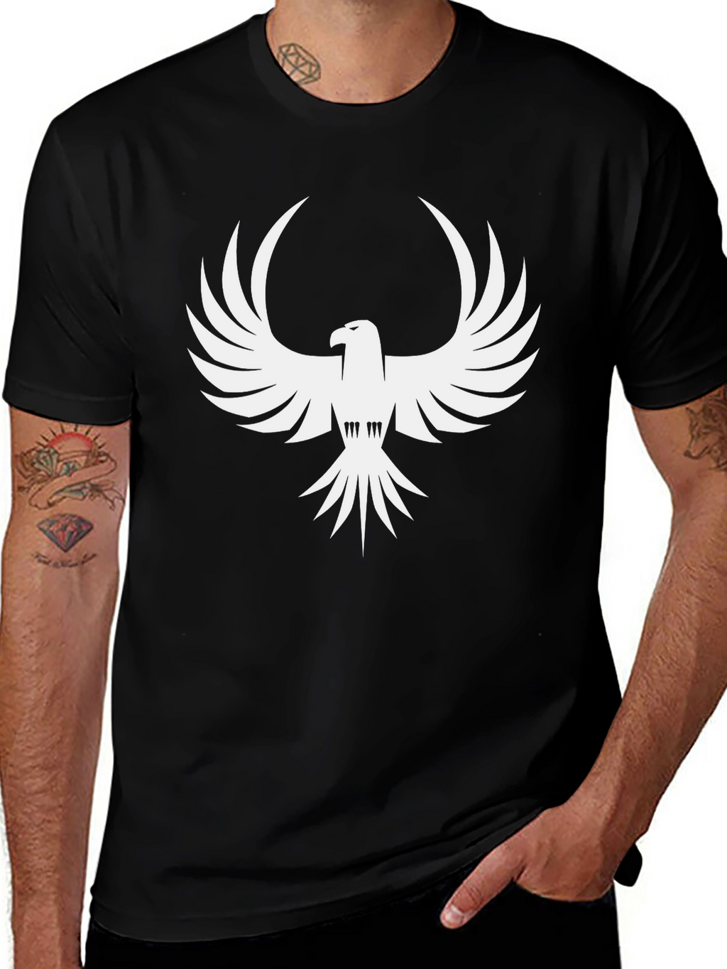 Eagle Graphic Black T-Shirt - Bold Design