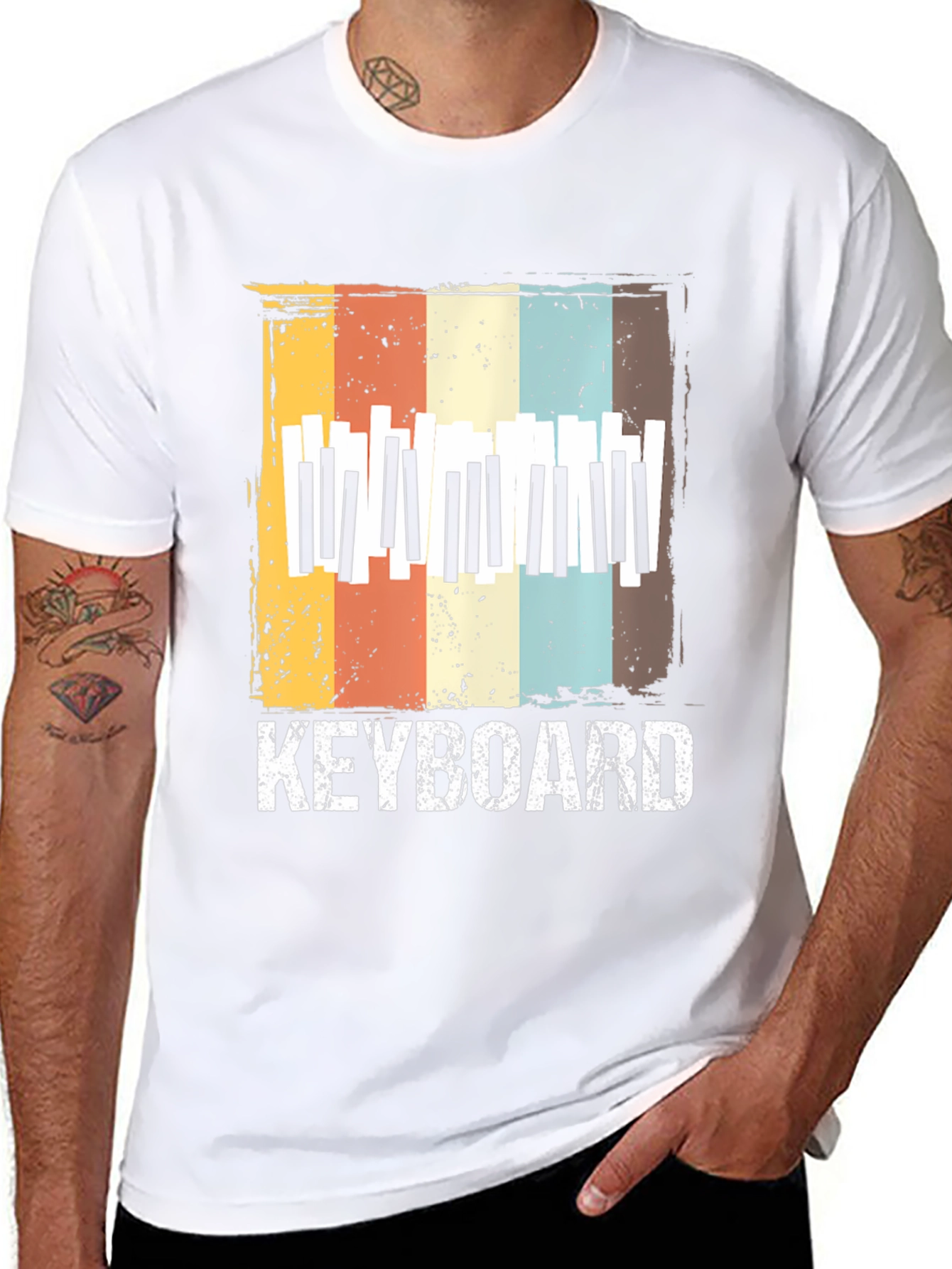 Retro Keyboard T-Shirt - Music Lover Tee