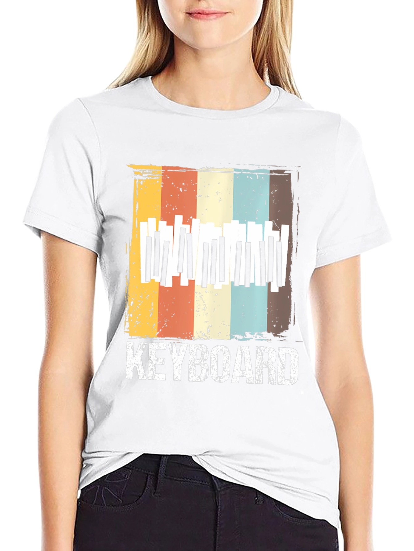 Retro Keyboard T-Shirt - Music Lover Tee