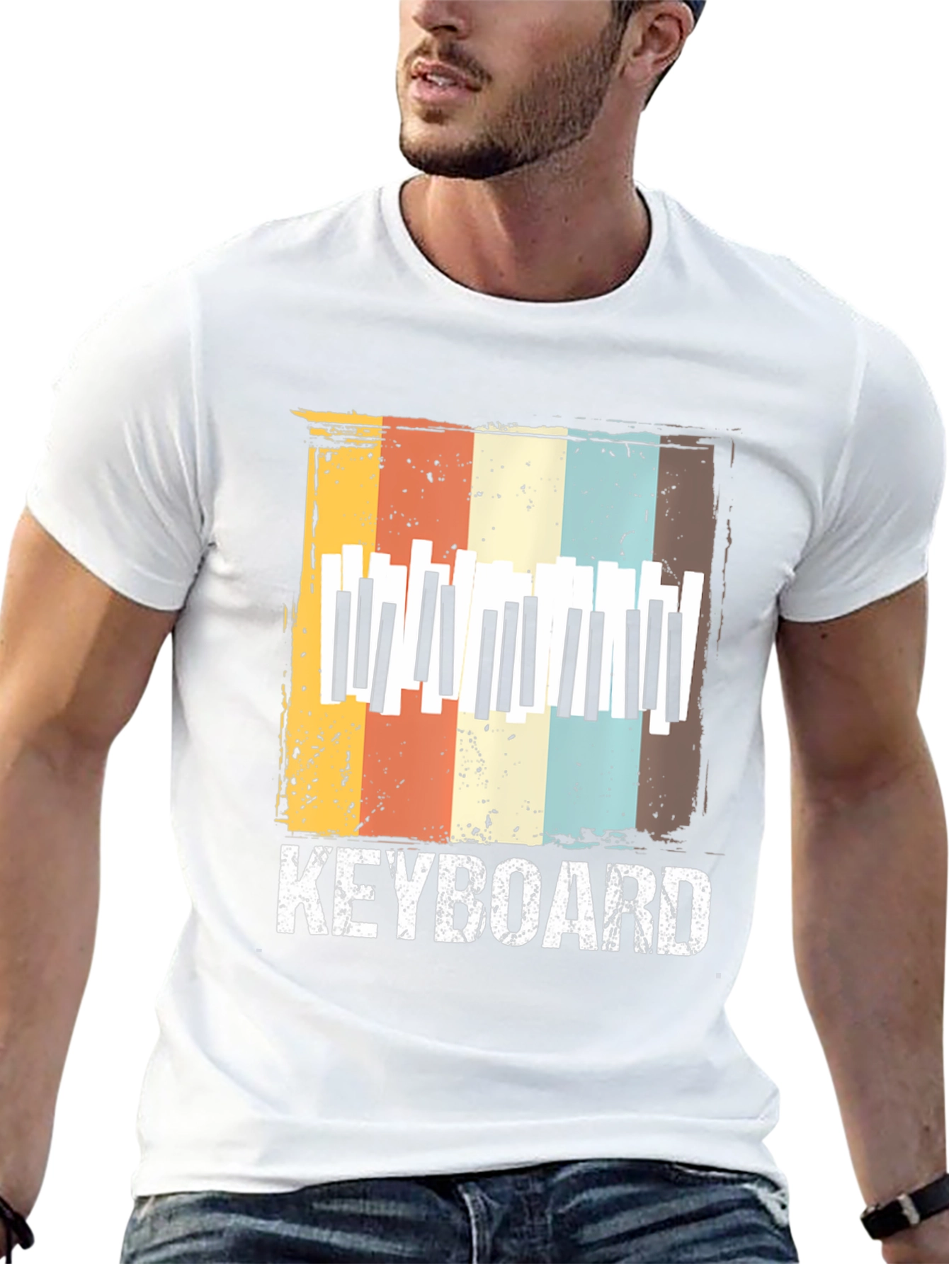 Retro Keyboard T-Shirt - Music Lover Tee