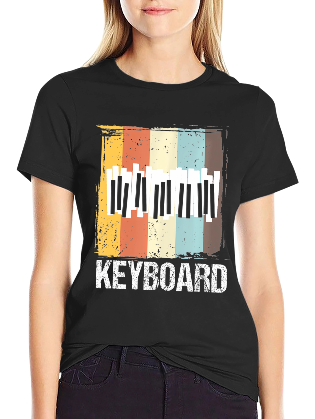 Retro Keyboard T-Shirt - Music Lover Tee