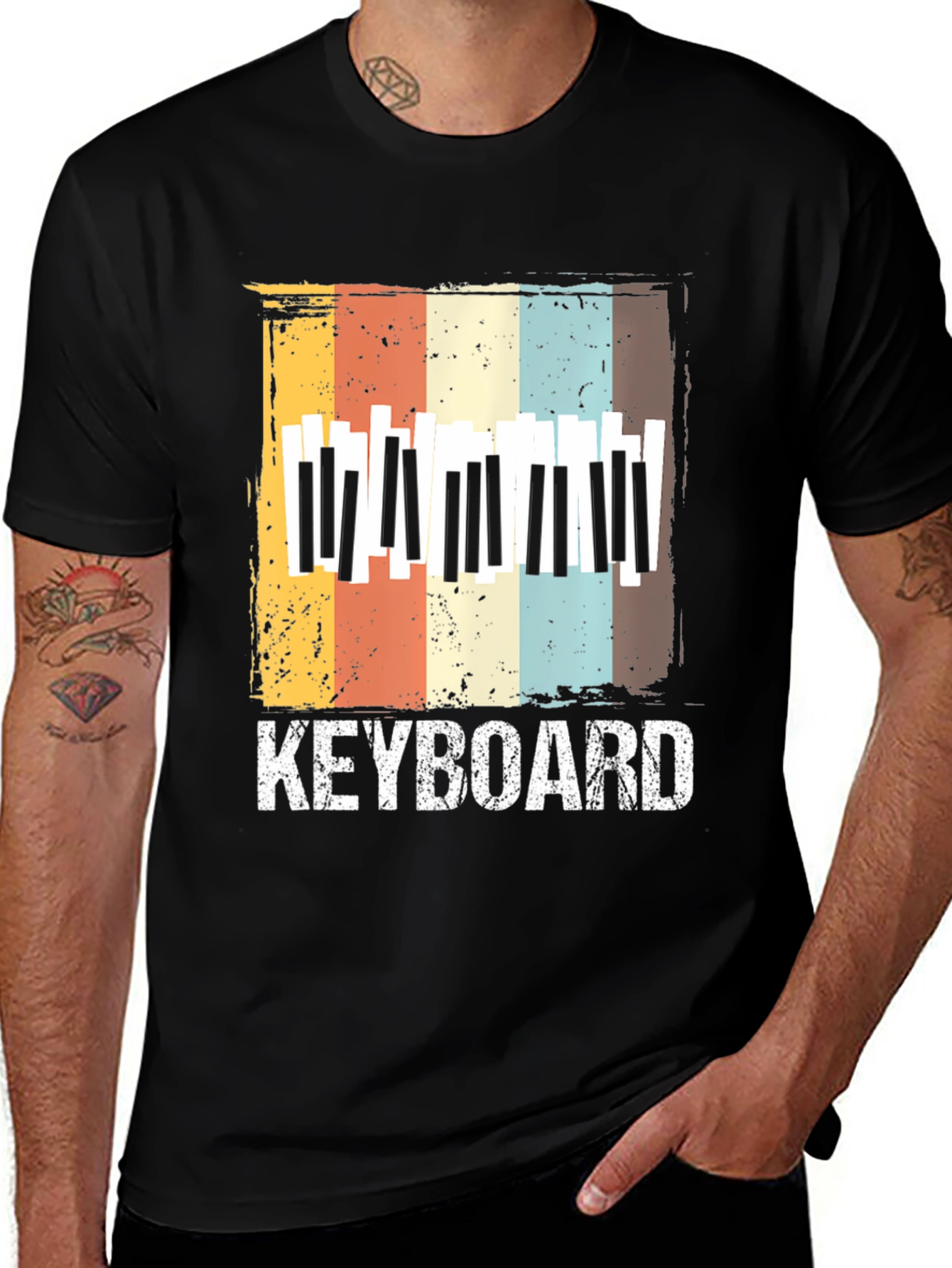 Retro Keyboard T-Shirt - Music Lover Tee