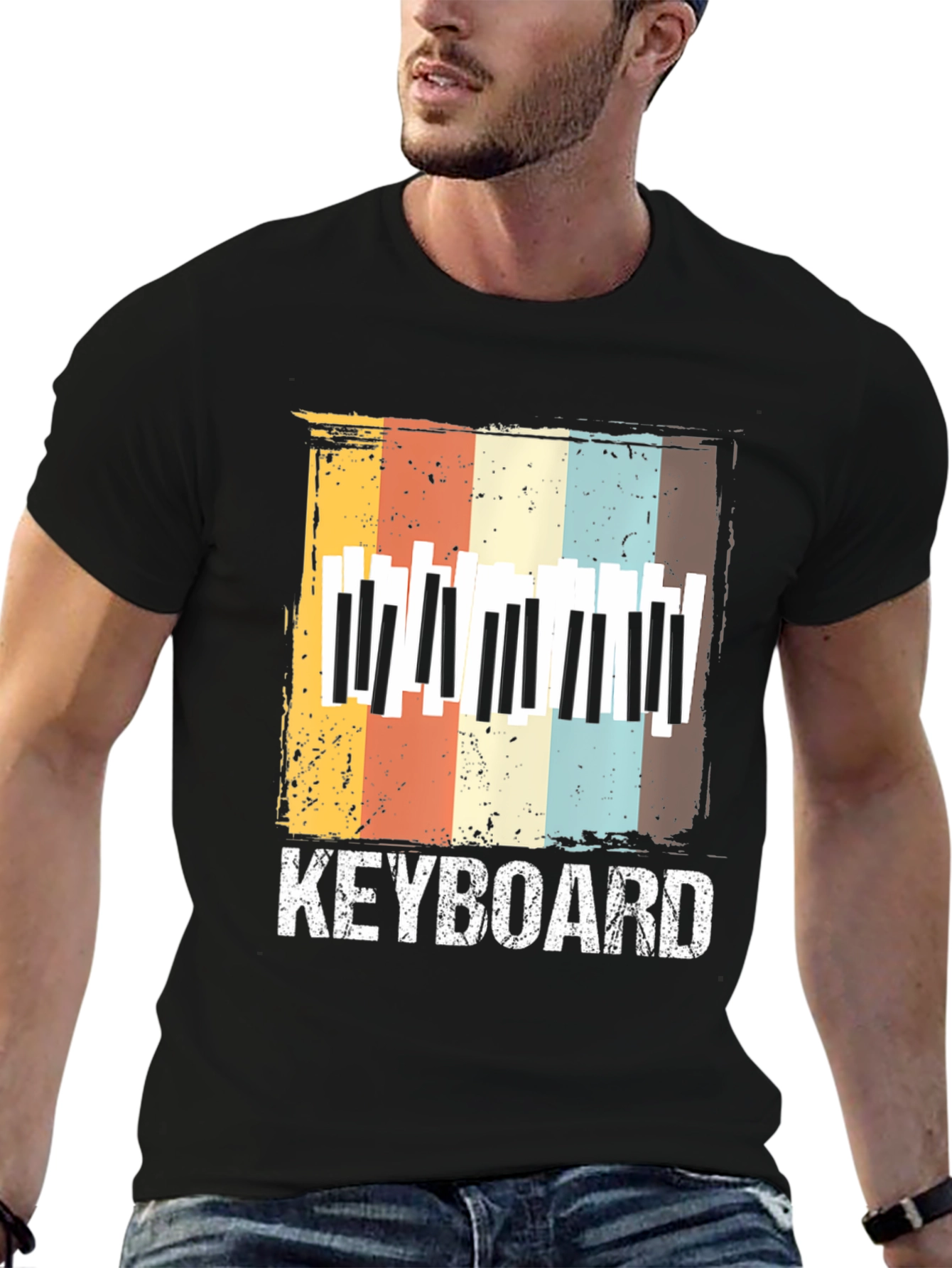 Retro Keyboard T-Shirt - Music Lover Tee