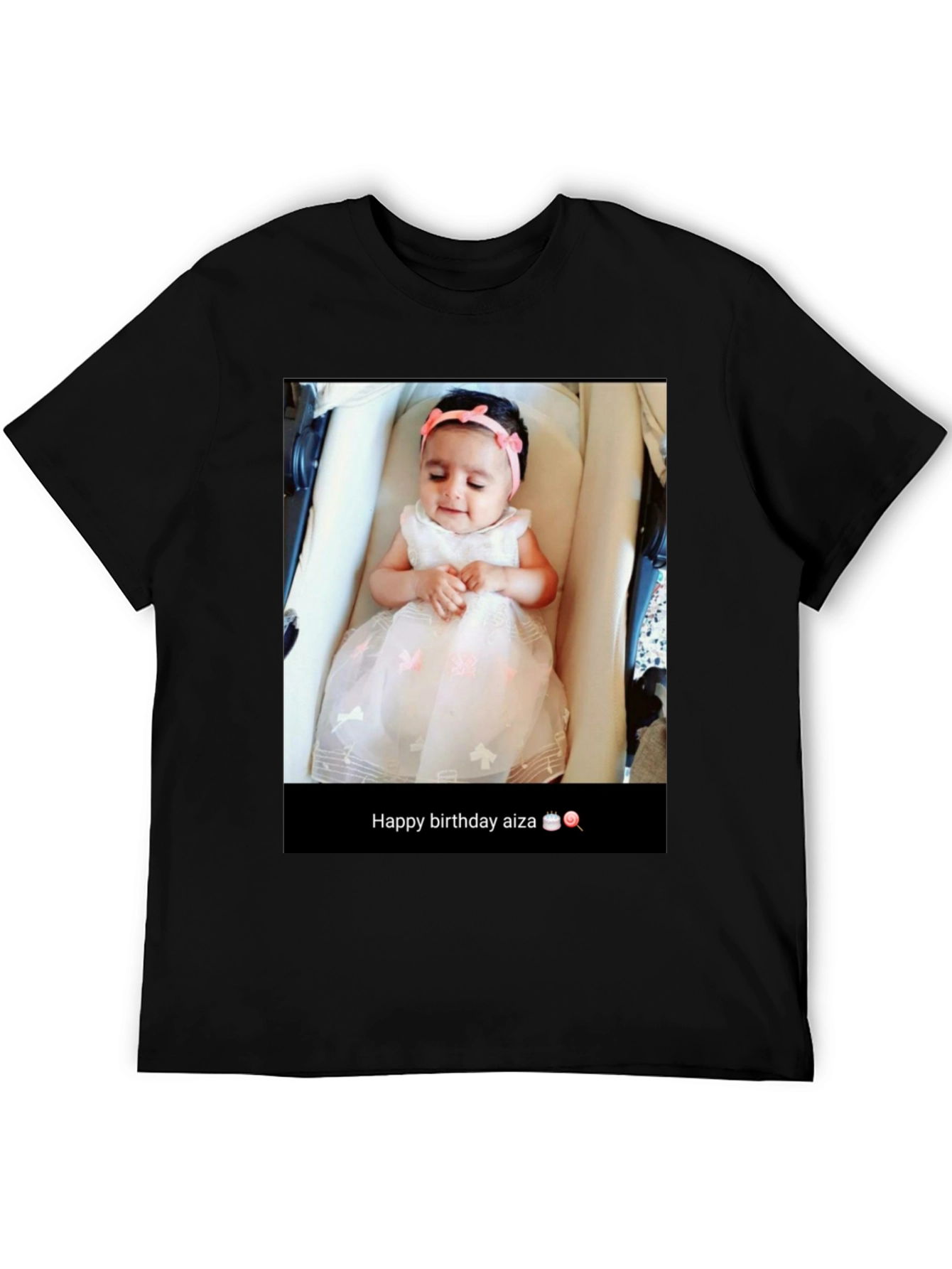 Custom Baby Photo T-Shirt: Happy Birthday Aiza!