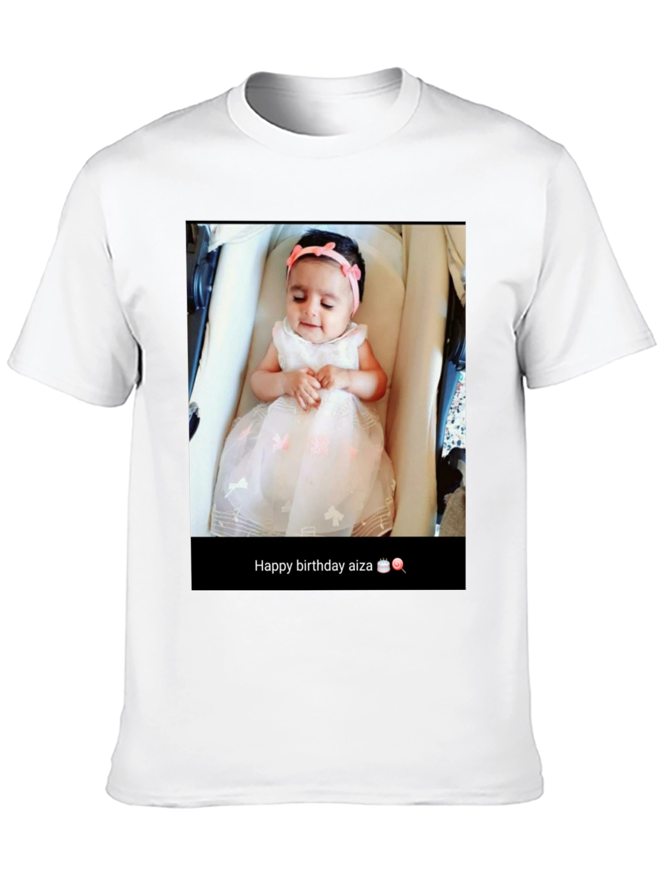 Custom Baby Photo T-Shirt: Happy Birthday Aiza!