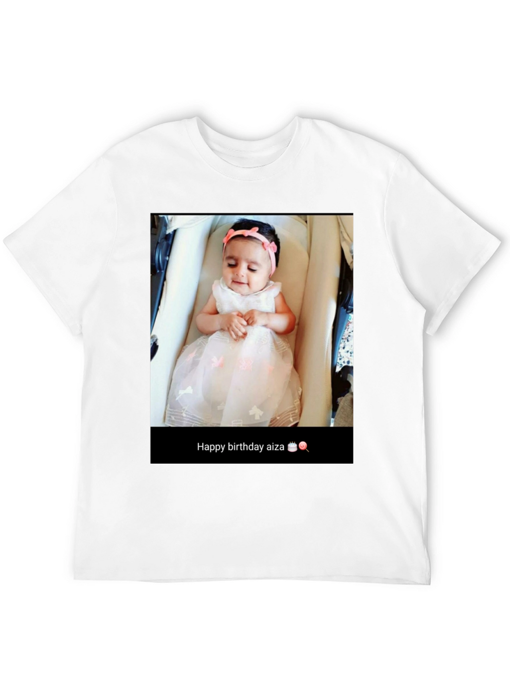 Custom Baby Photo T-Shirt: Happy Birthday Aiza!
