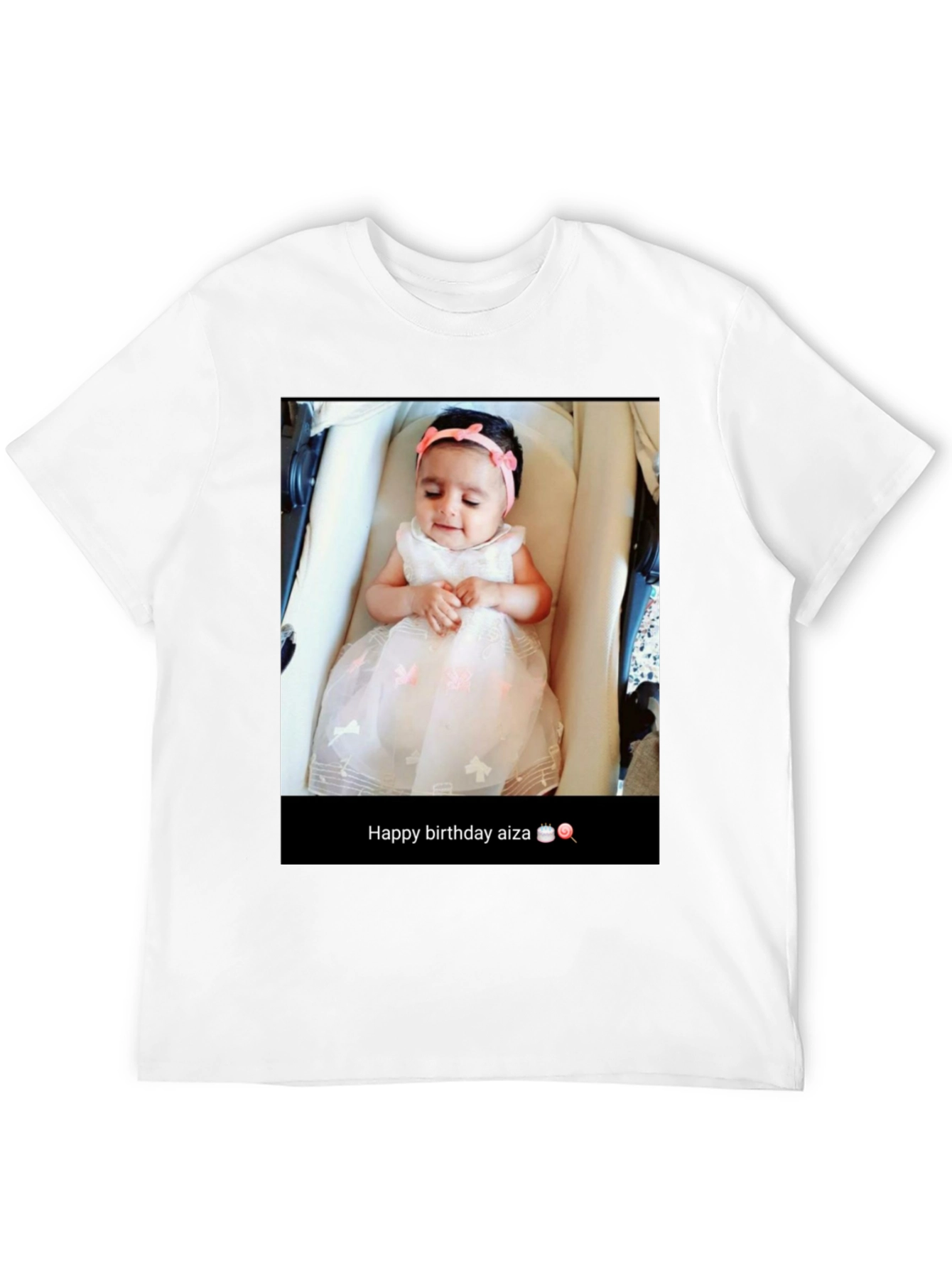 Custom Baby Photo T-Shirt: Happy Birthday Aiza!