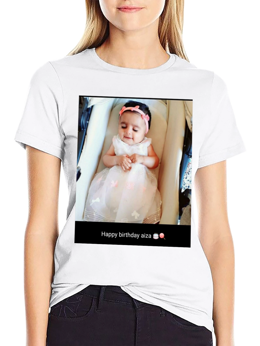 Custom Baby Photo T-Shirt: Happy Birthday Aiza!