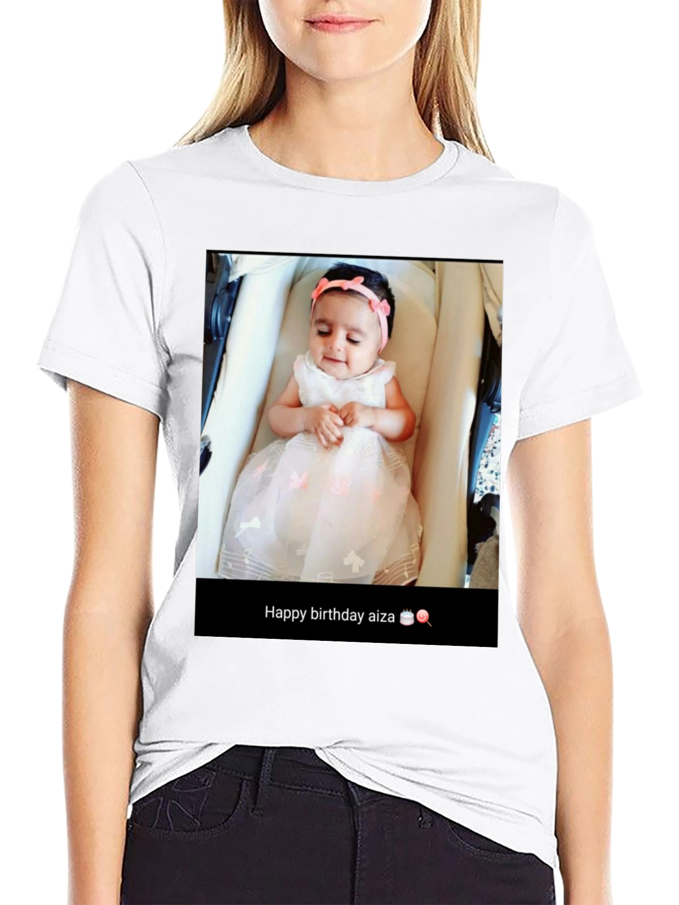 Custom Baby Photo T-Shirt: Happy Birthday Aiza!