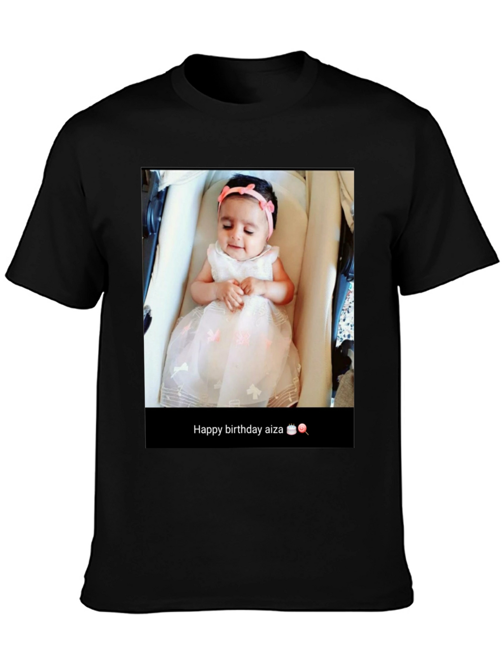Custom Baby Photo T-Shirt: Happy Birthday Aiza!