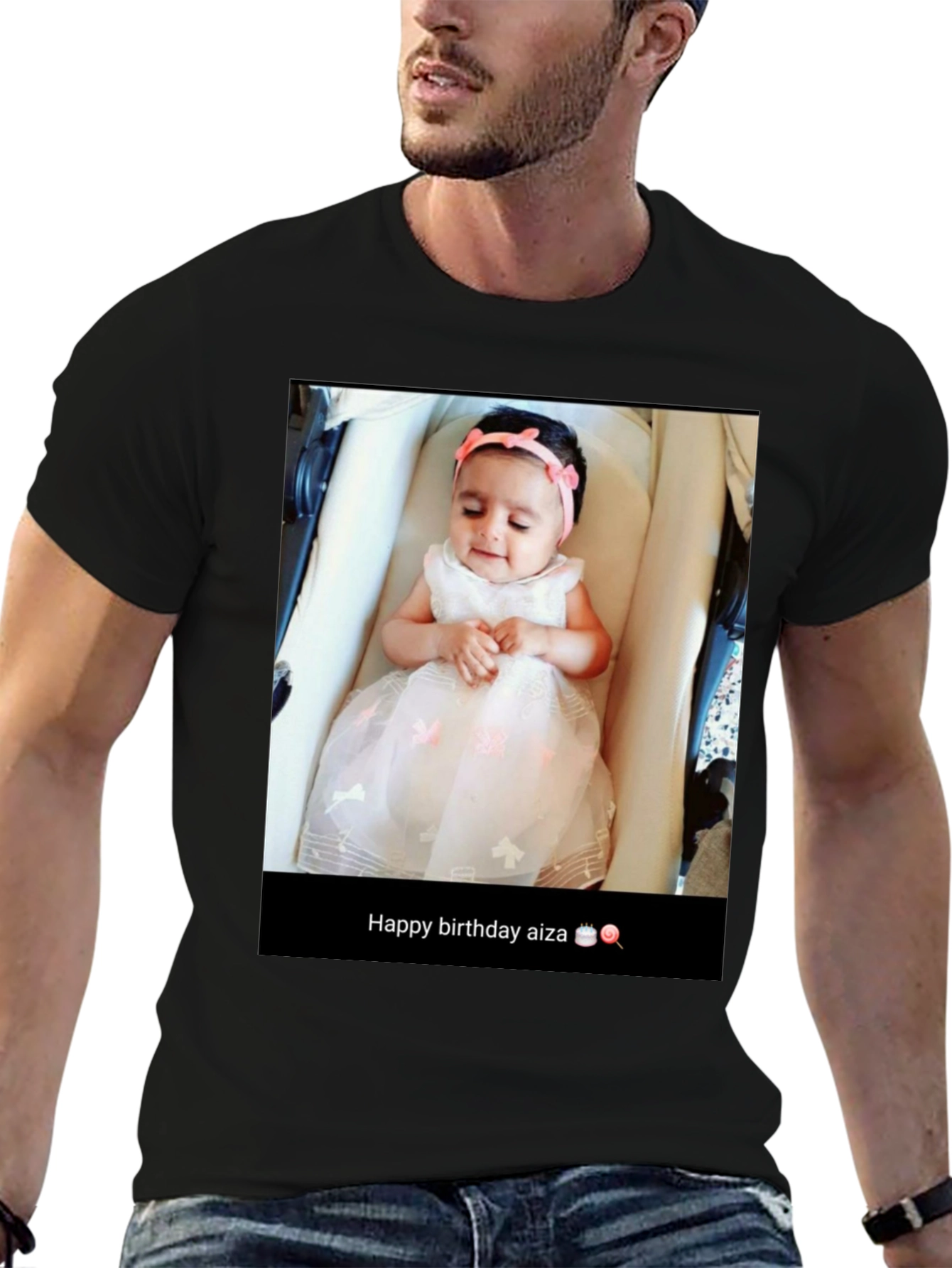 Custom Baby Photo T-Shirt: Happy Birthday Aiza!