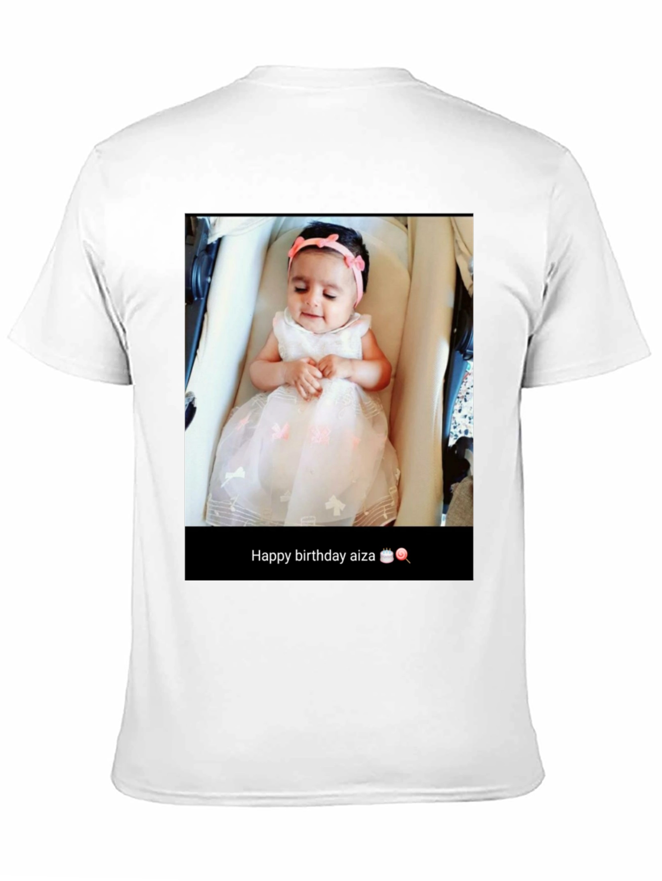 Custom Baby Photo T-Shirt: Happy Birthday Aiza!