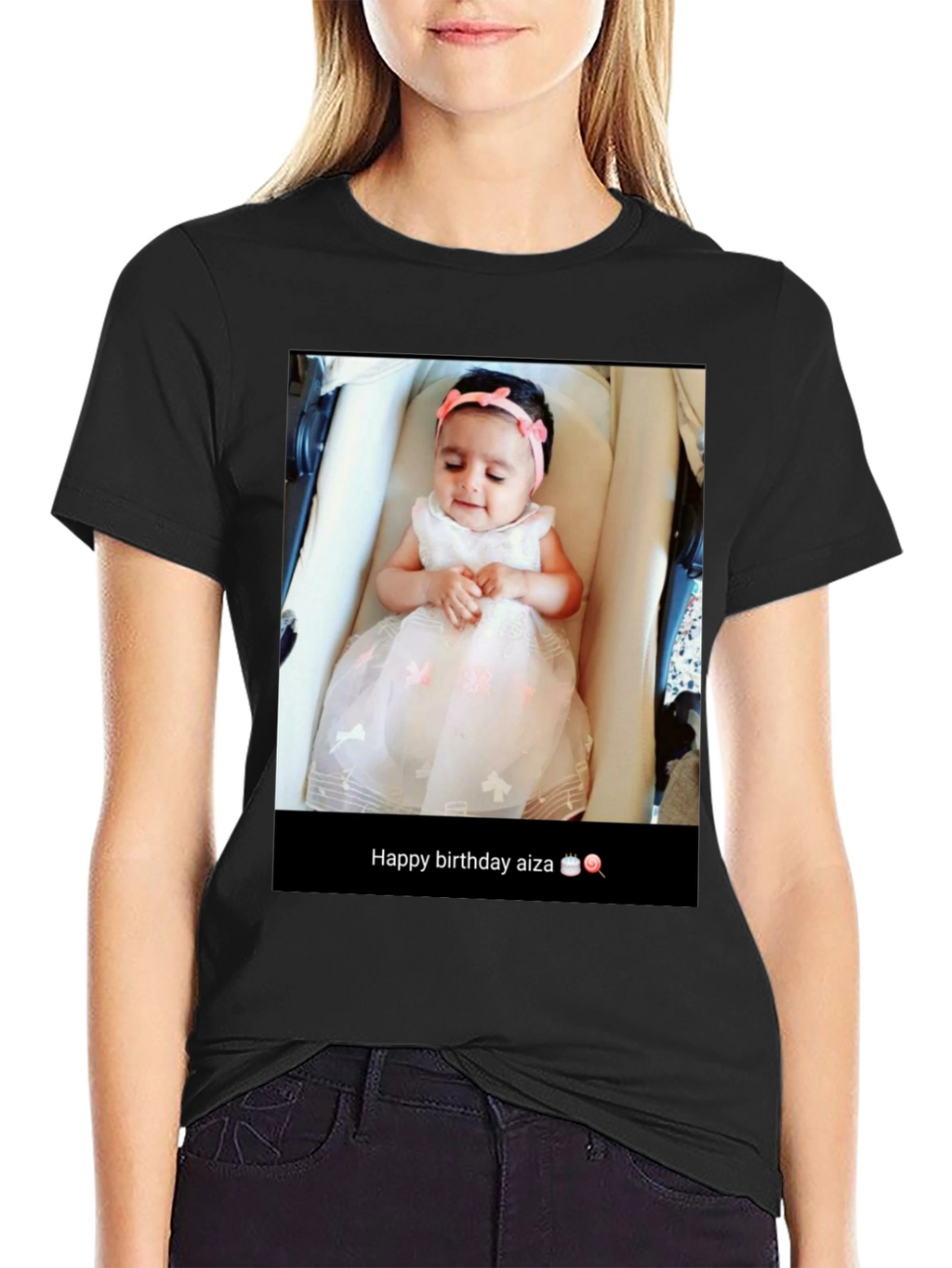 Custom Baby Photo T-Shirt: Happy Birthday Aiza!
