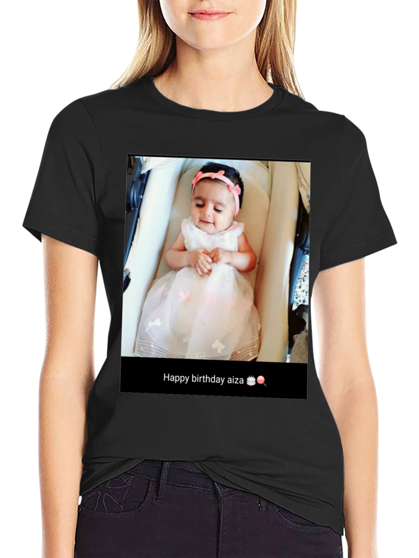 Custom Baby Photo T-Shirt: Happy Birthday Aiza!