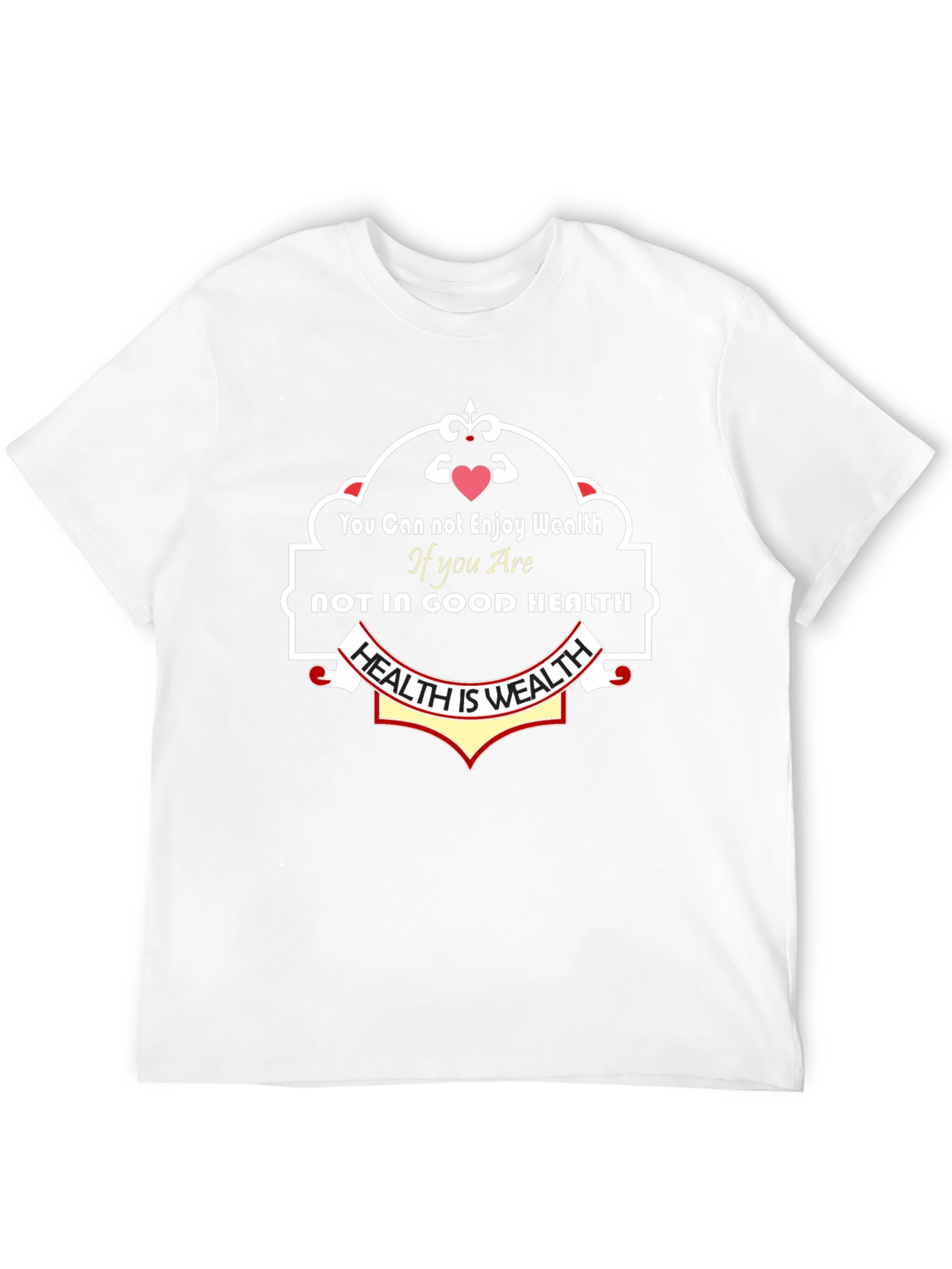 Health is Wealth Black Graphic T-Shirt