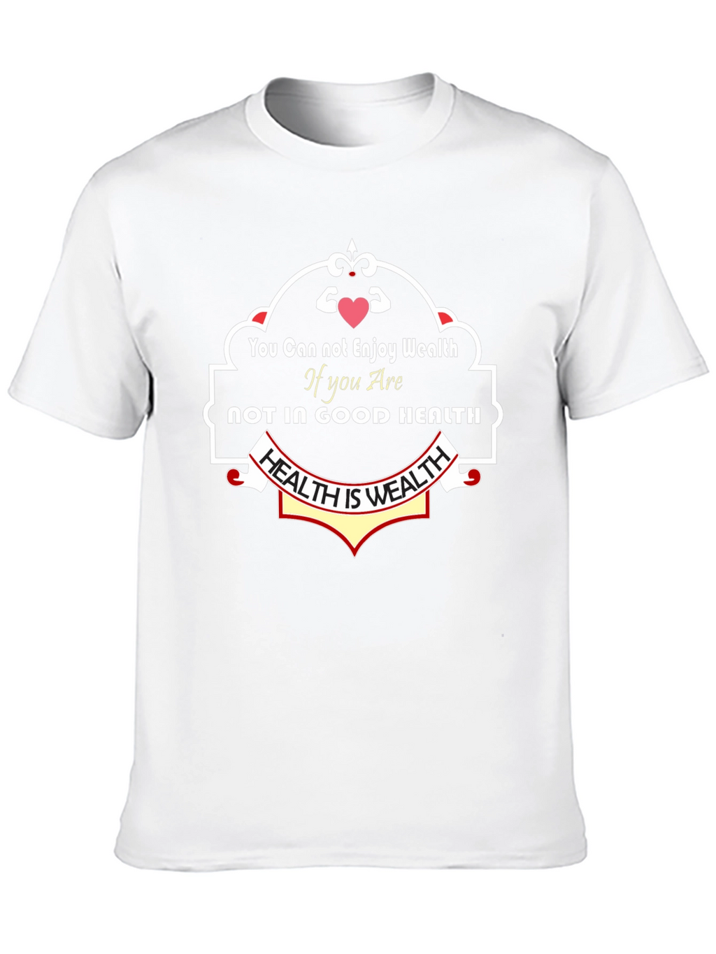 Health is Wealth Black Graphic T-Shirt