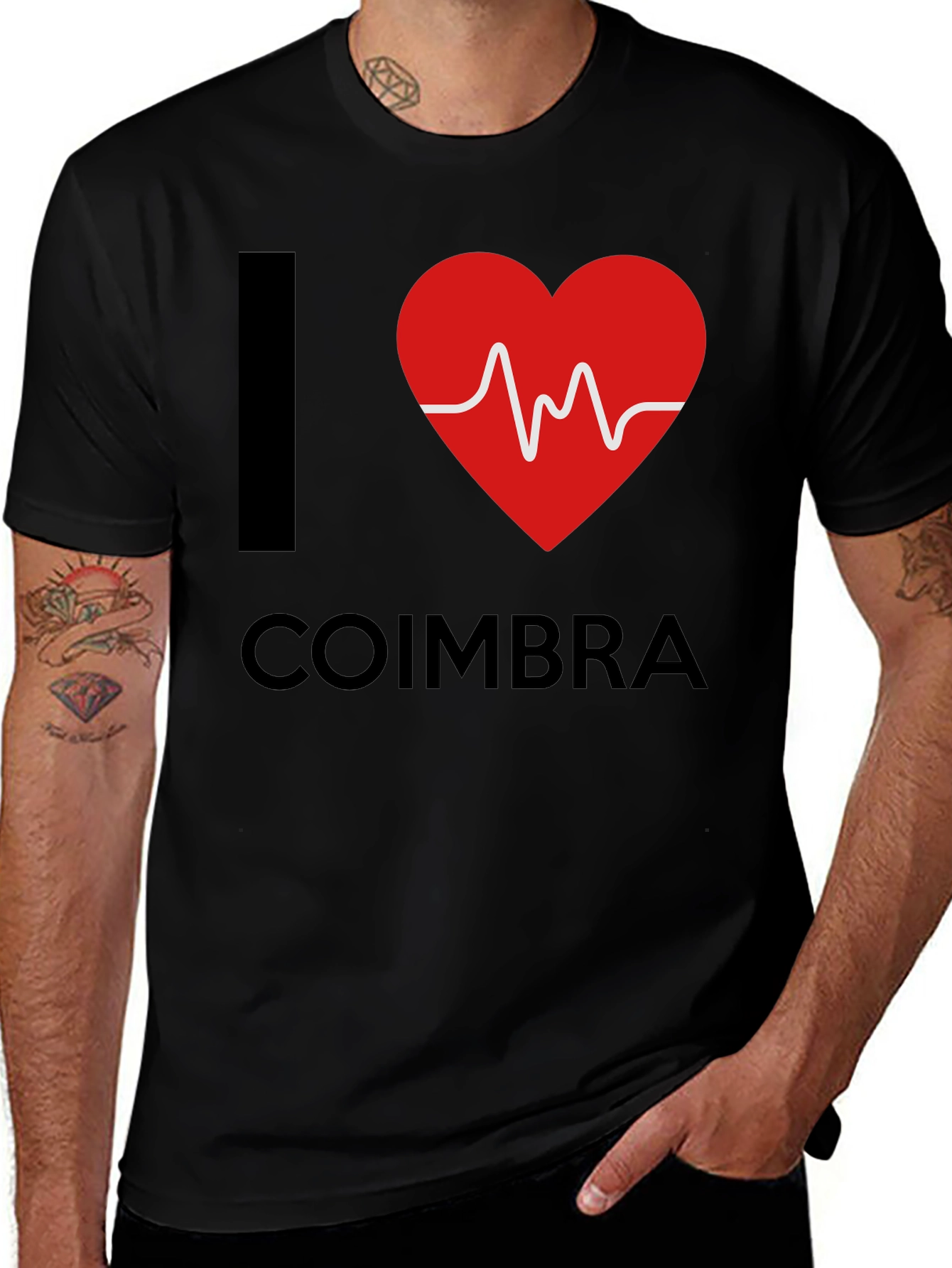 I Heart Coimbra Graphic T-Shirt - Trendy Portugal Souvenir Tee