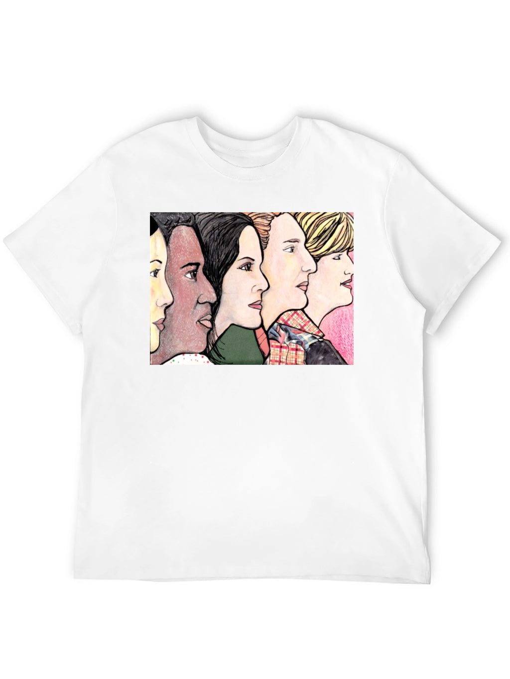 Womens Faces Black T-Shirt