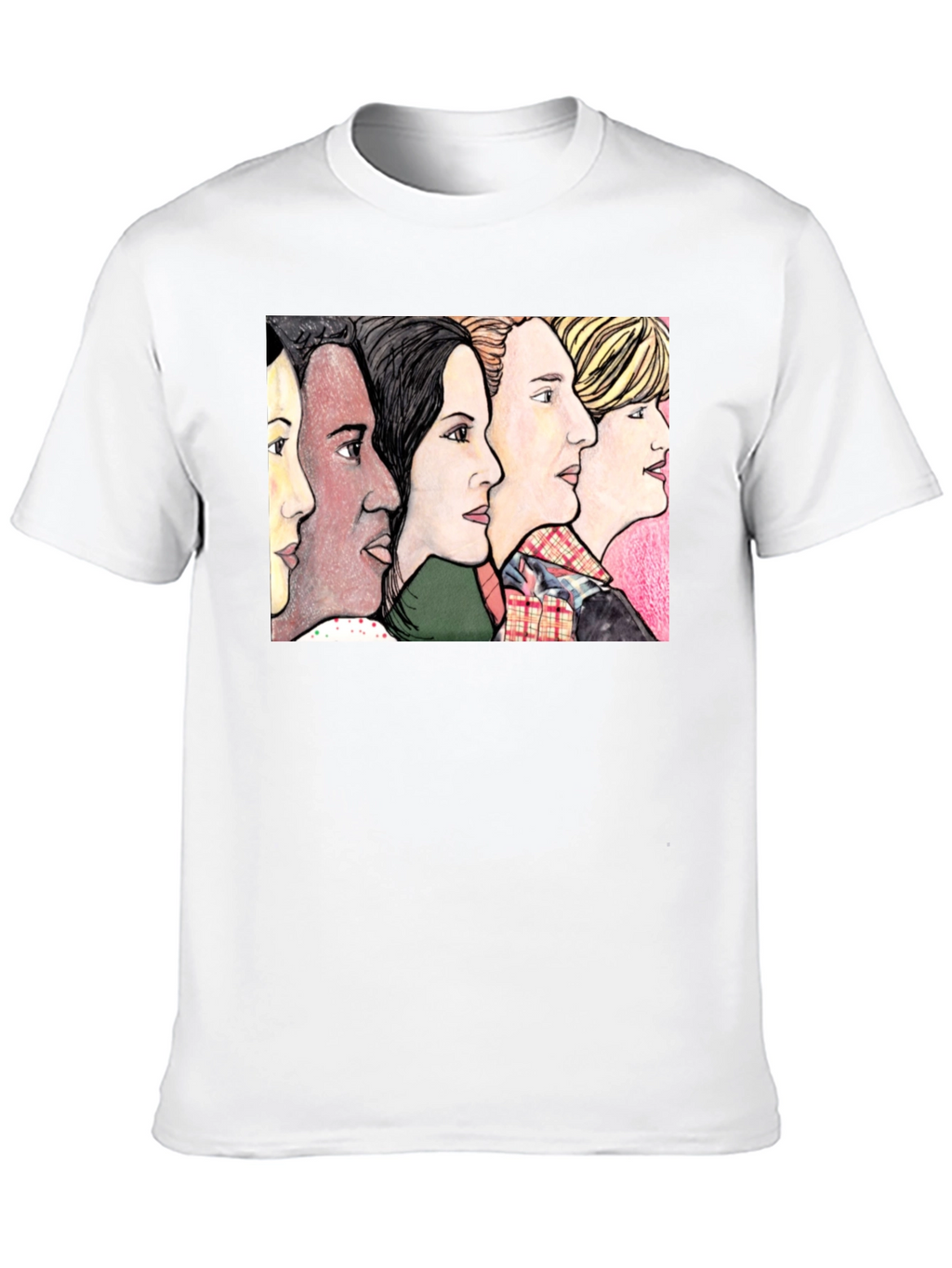 Womens Faces Black T-Shirt