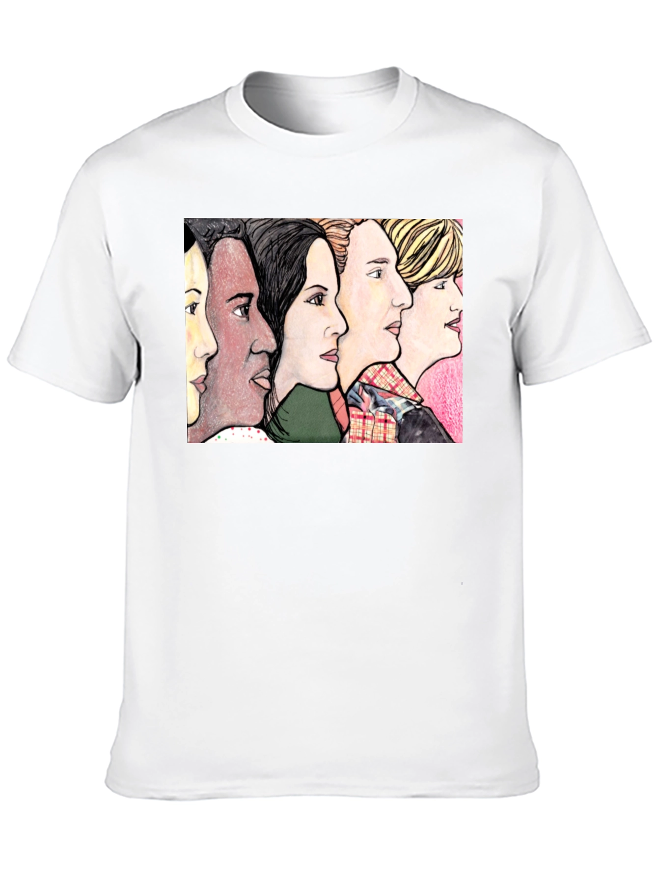 Womens Faces Black T-Shirt