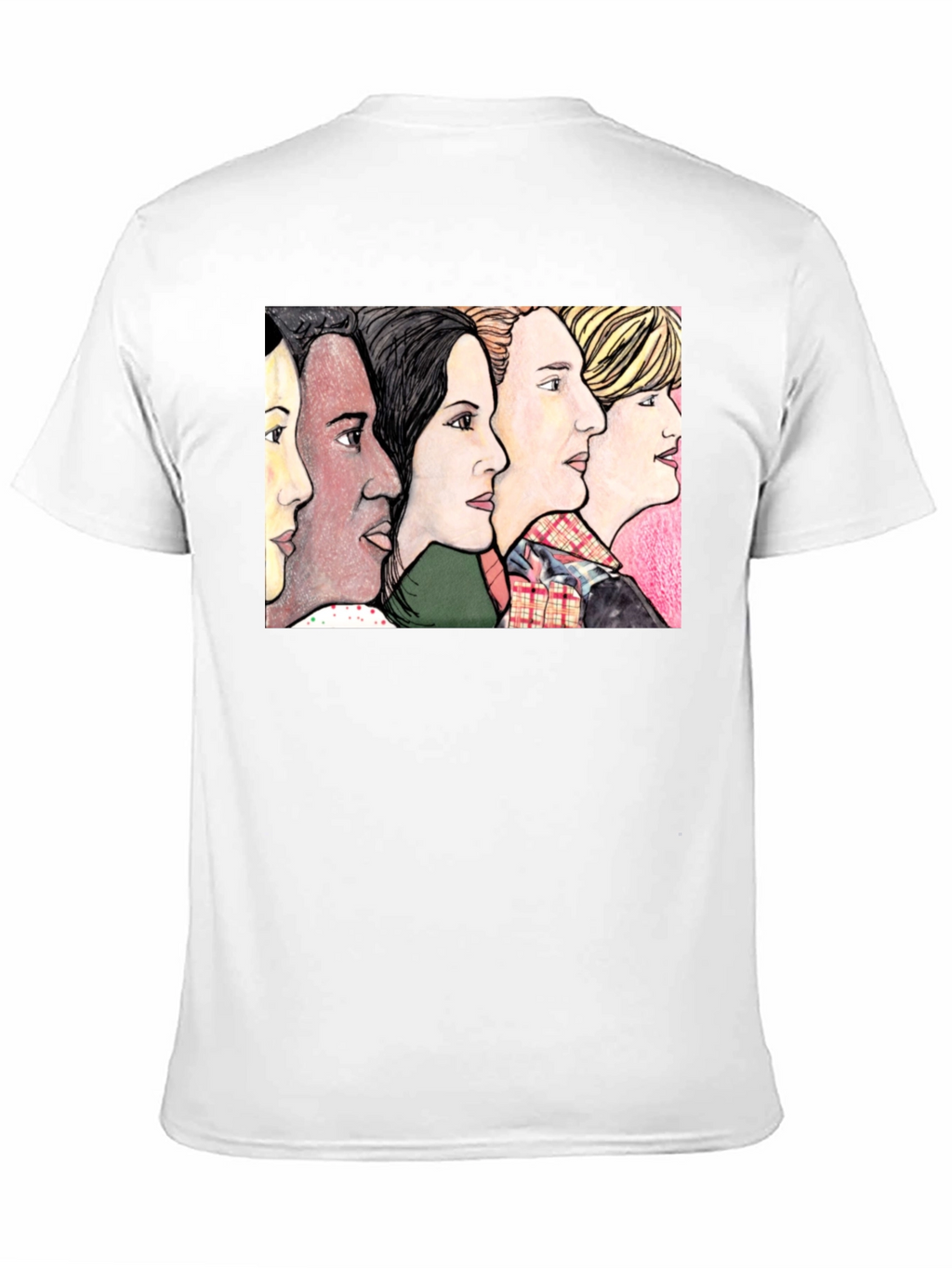 Womens Faces Black T-Shirt
