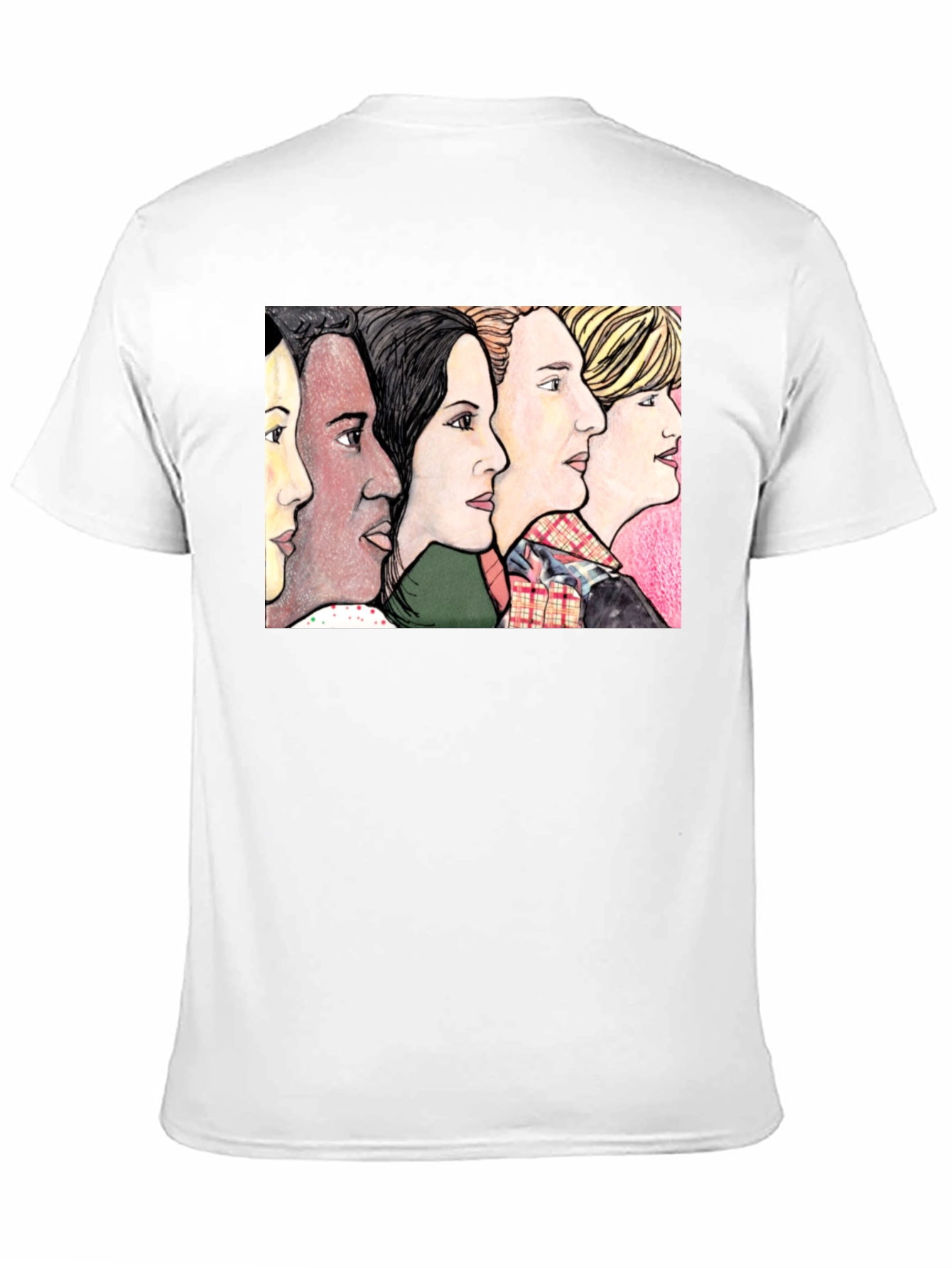 Womens Faces Black T-Shirt